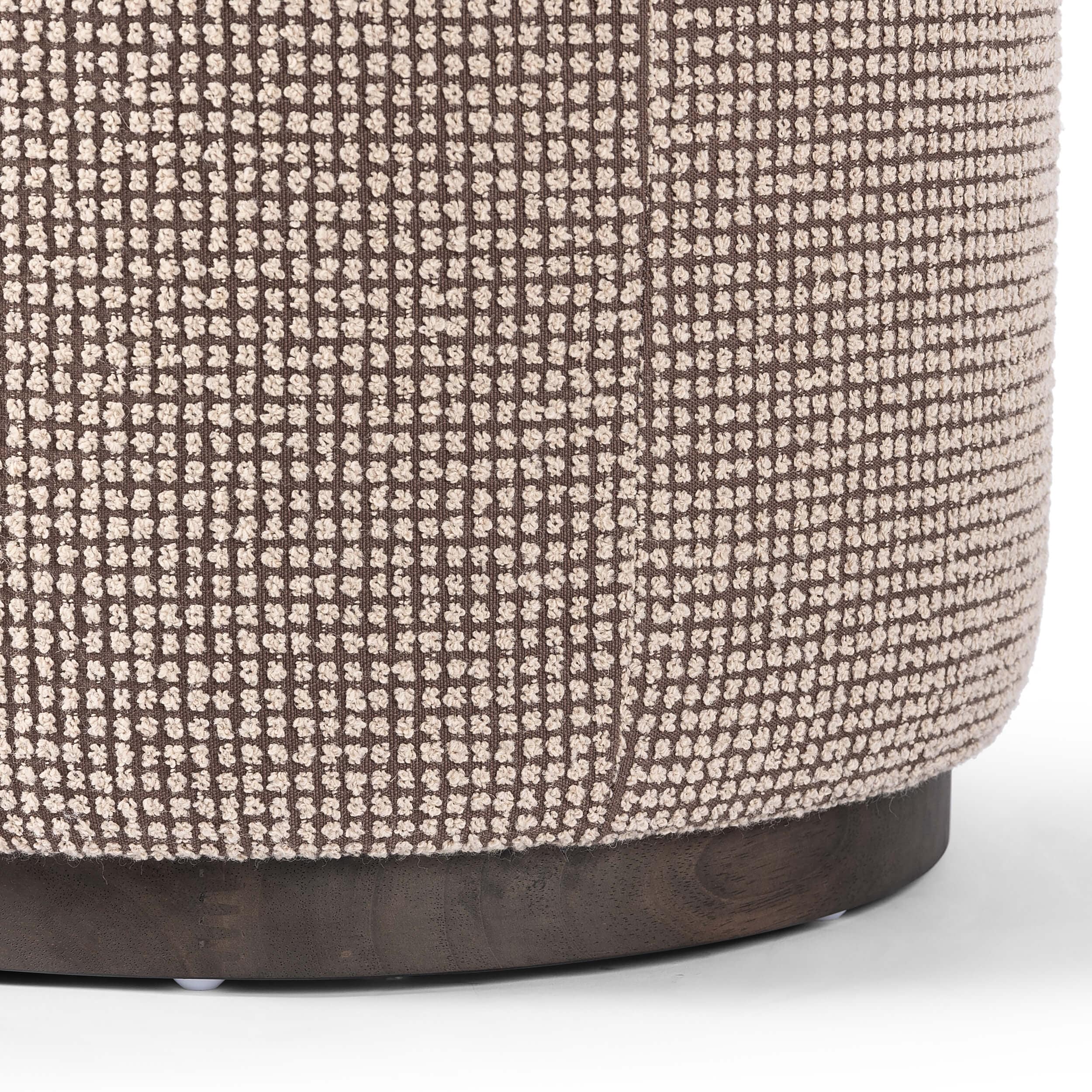 Sinclair Round Ottoman, Barrow Taupe by Four Hands - Image 4