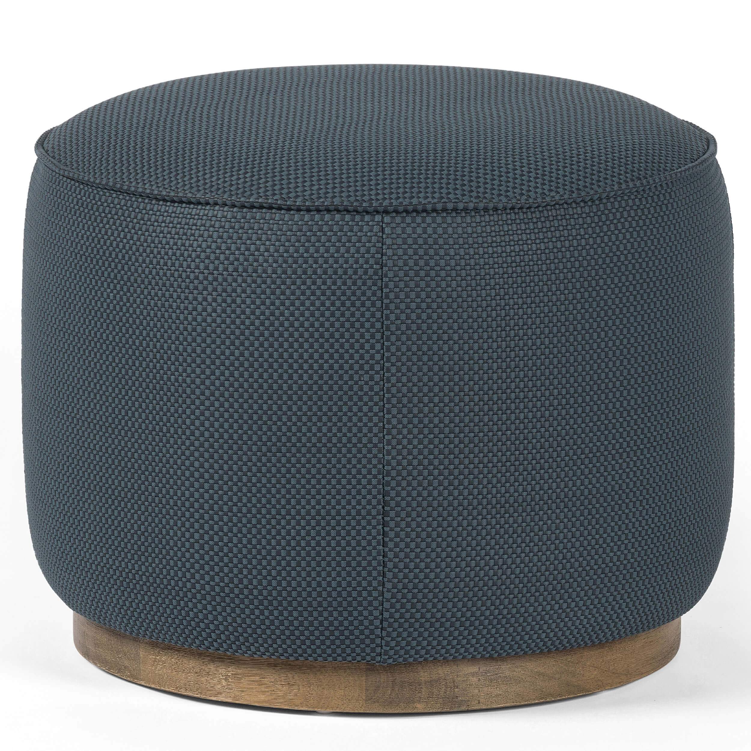 Sinclair Round Ottoman, Fresno Cobalt by Four Hands - Image 2