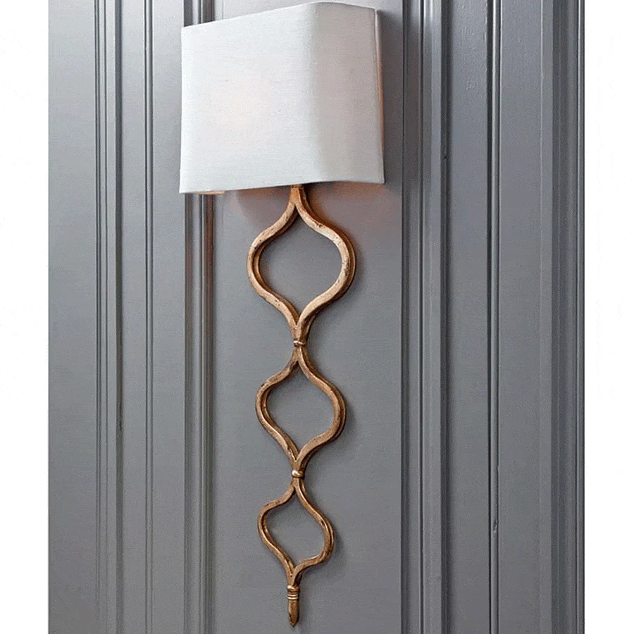 Sinuous Metal Sconce, Gold Leaf