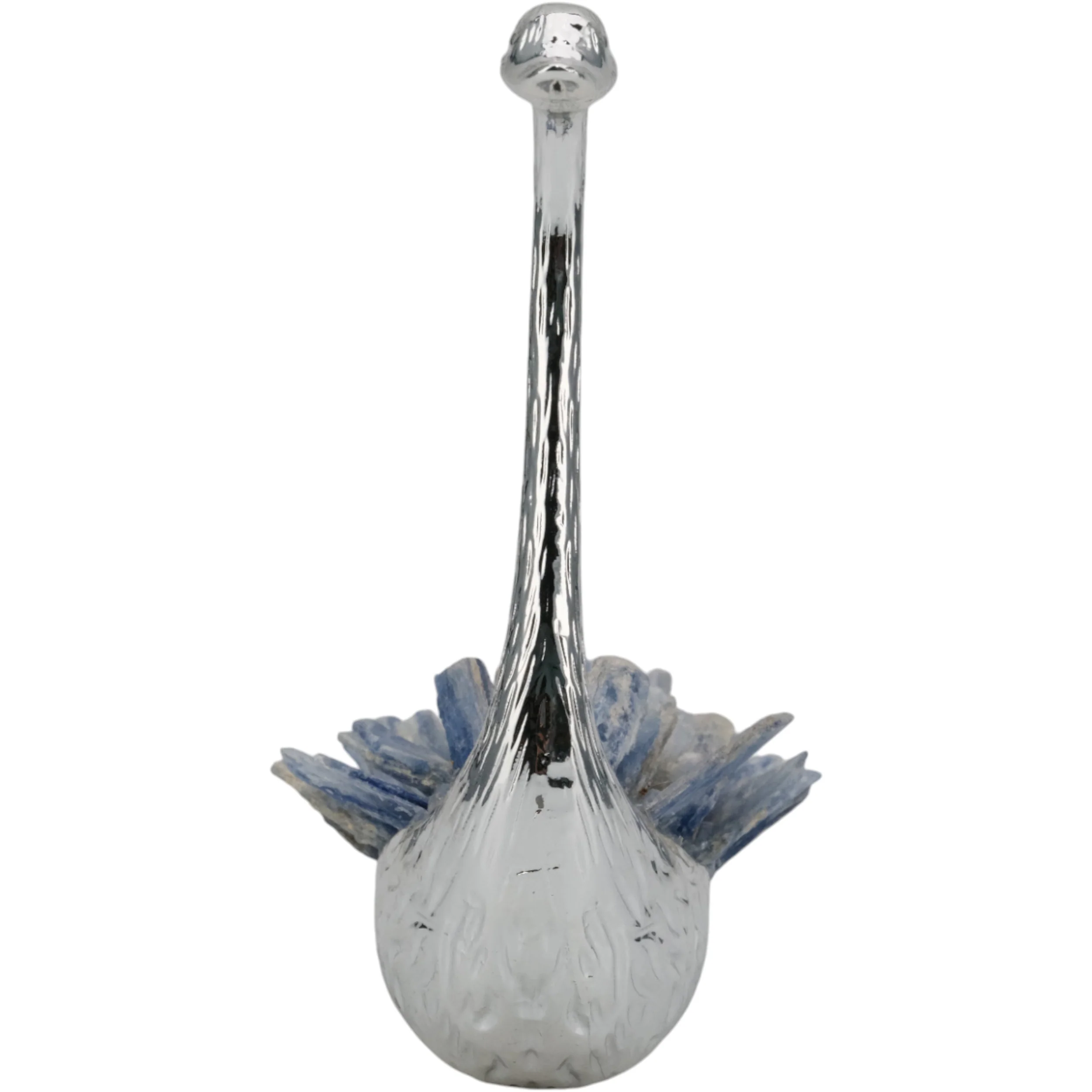 Sitting Swan with Tall Neck, Stone/Silver - Image 2