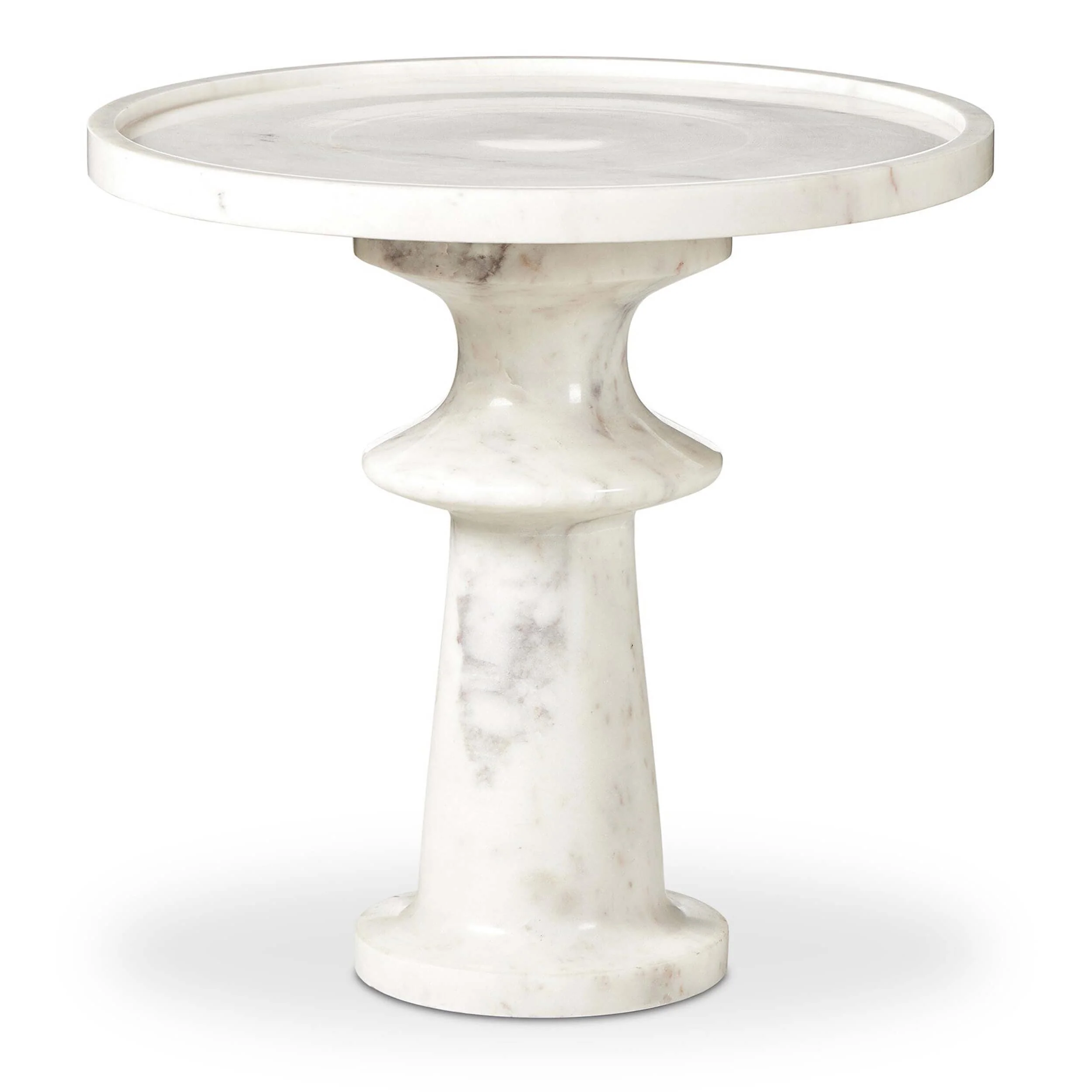 Skylar End Table, Polished White Marble by Four Hands - Image 2