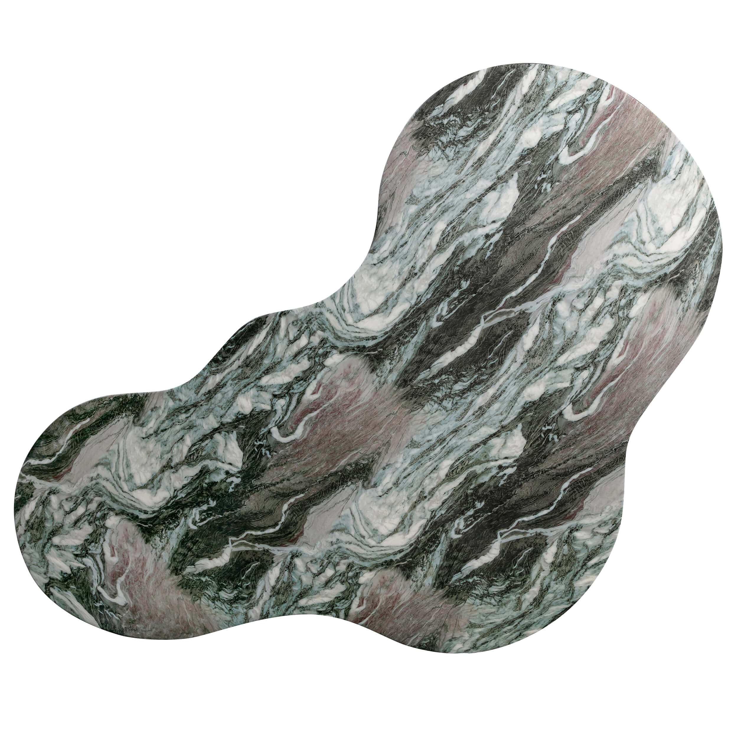 Slab Coffee Table, Faux Grey/Blush Marble - Image 4