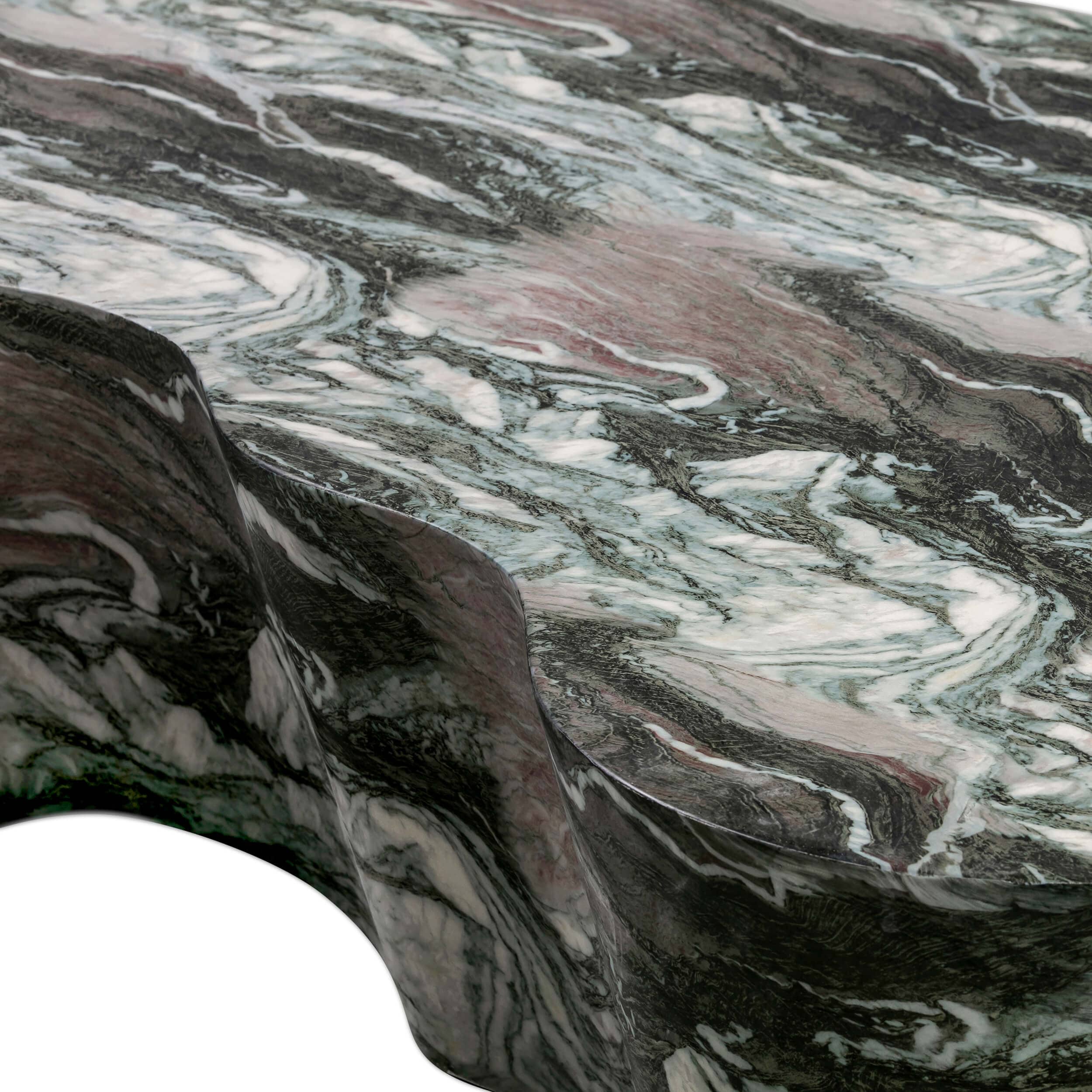 Slab Coffee Table, Faux Grey/Blush Marble - Image 6