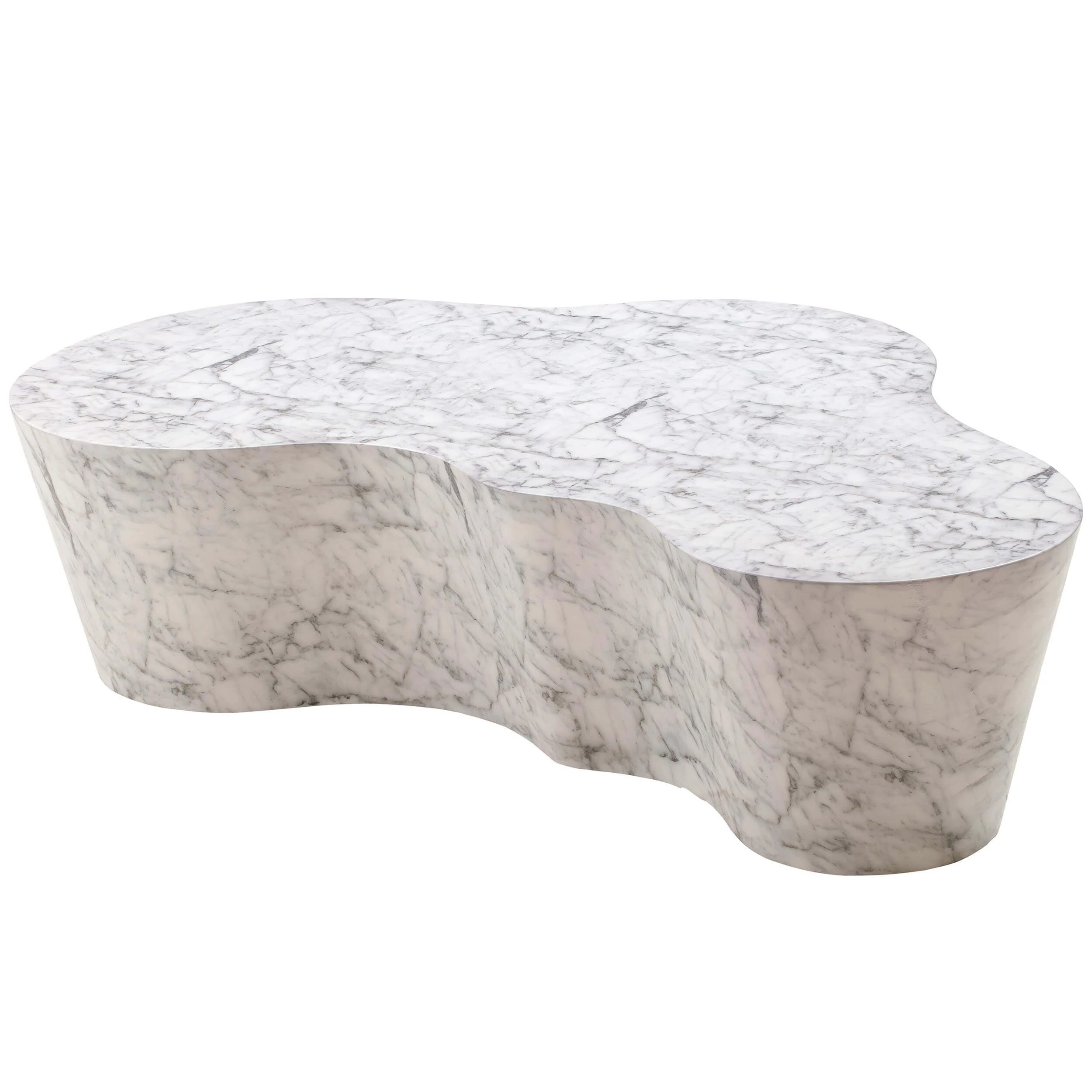 Slab Coffee Table, Faux White Marble - Image 4