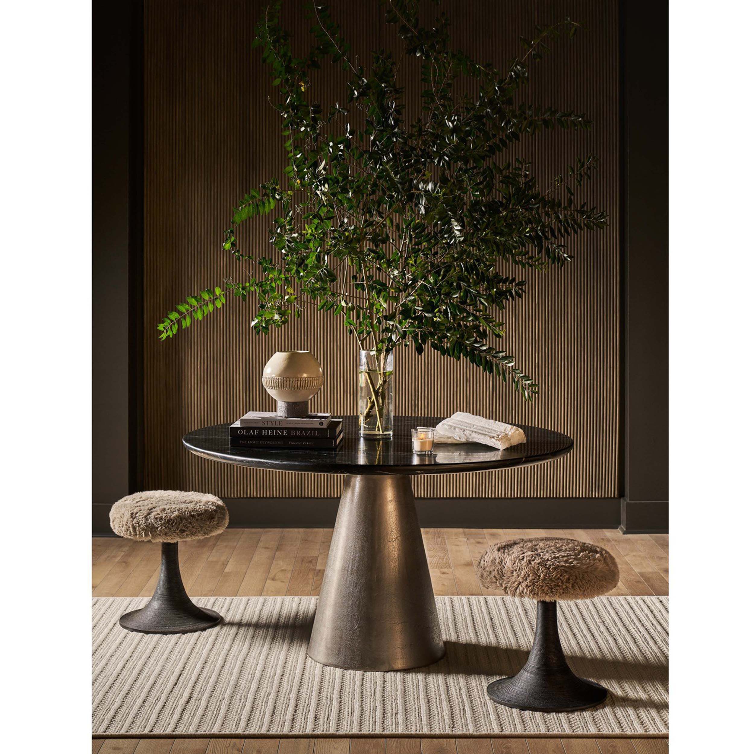 Slate Dining Table, Black Merino - Image 4