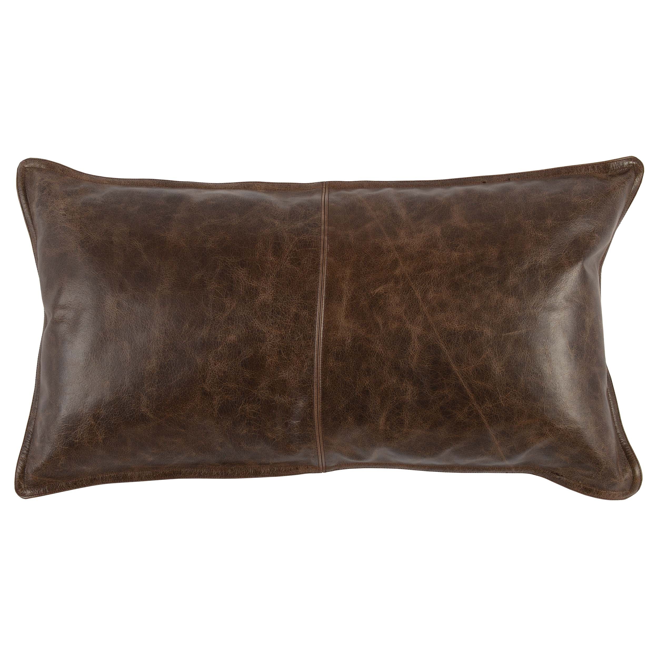 SLD Leather Lumbar Pillow, Parsons Cocoa