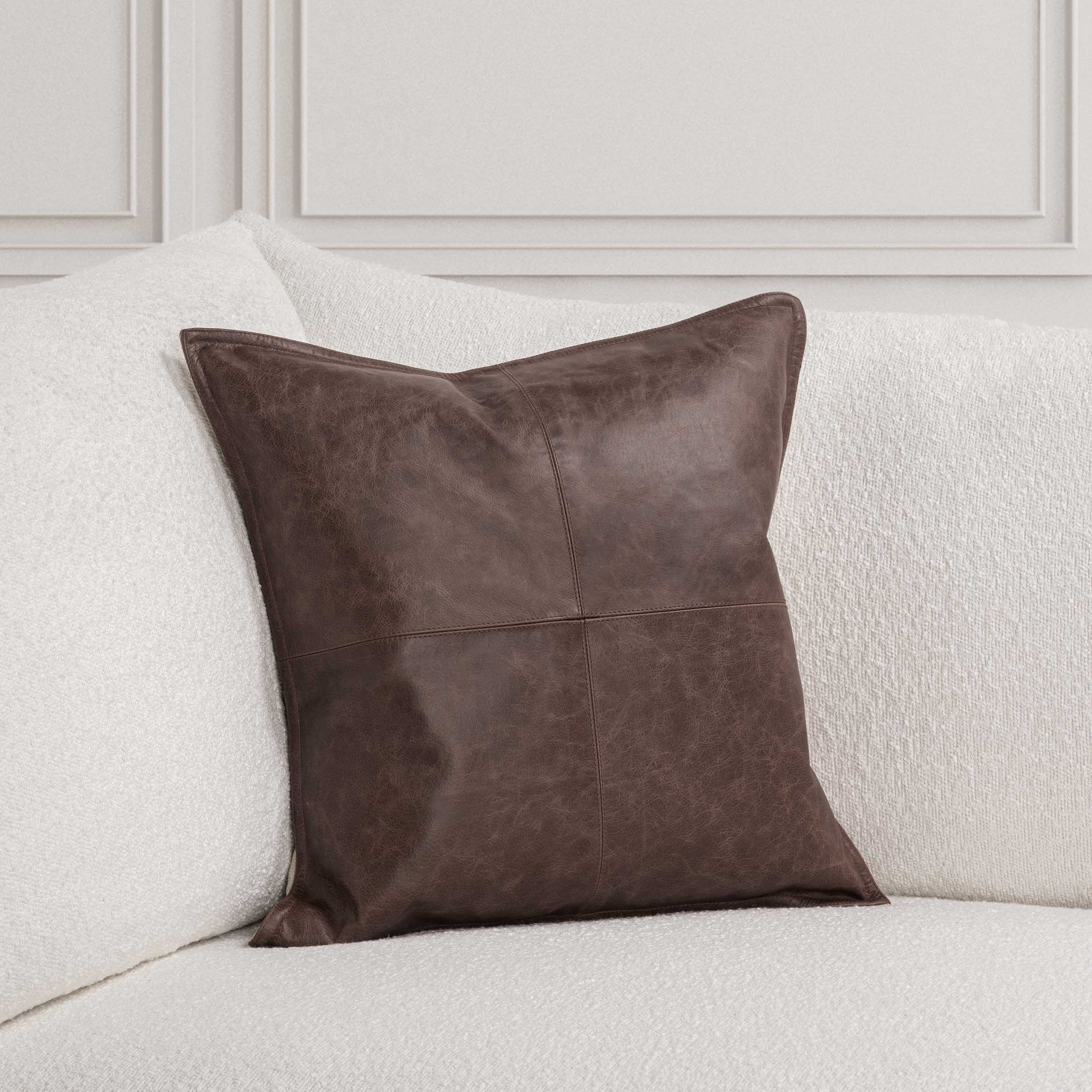 SLD Leather Pillow, Parsons Cocoa - Image 6