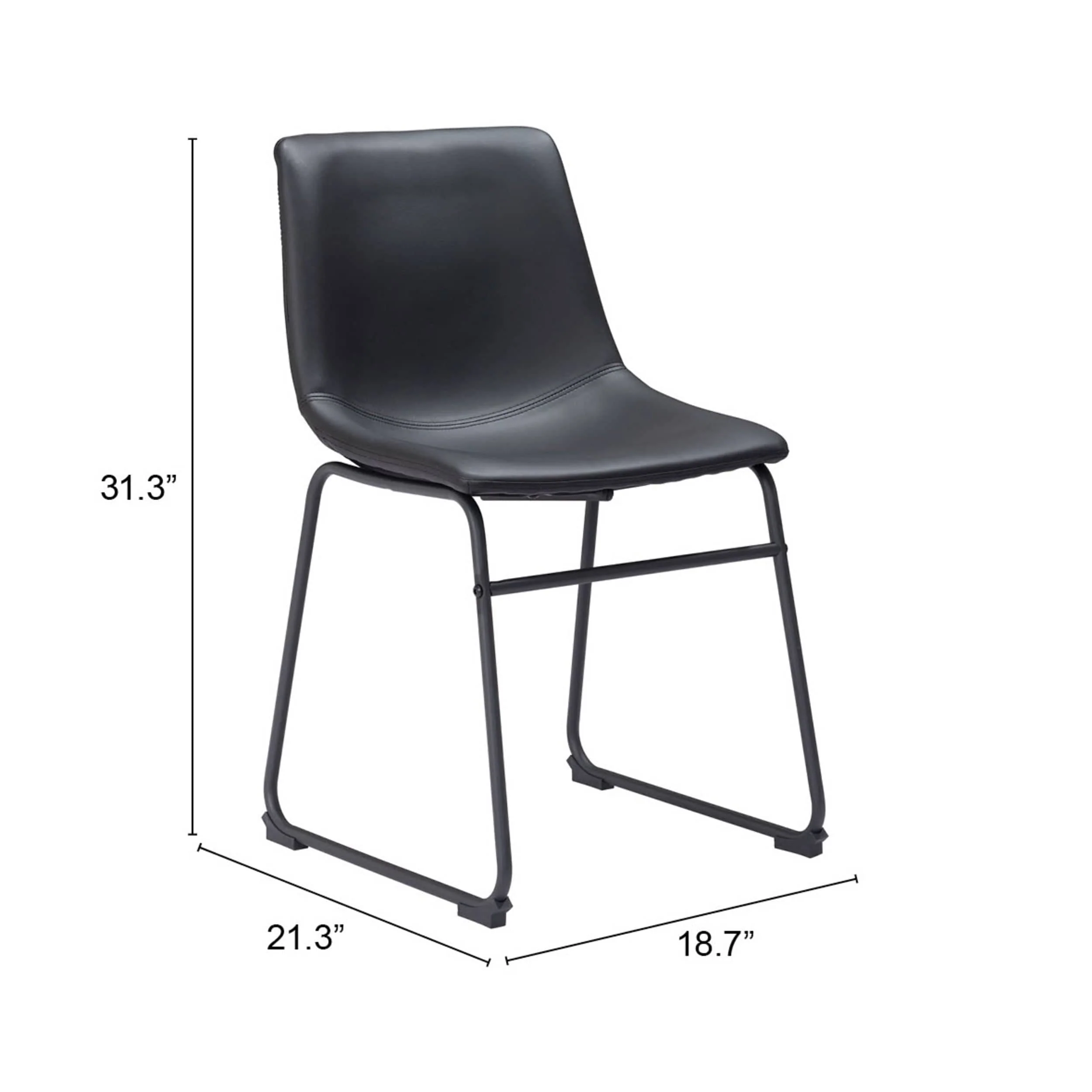 Smart Dining Chair, Black, Set of 2 - Image 8