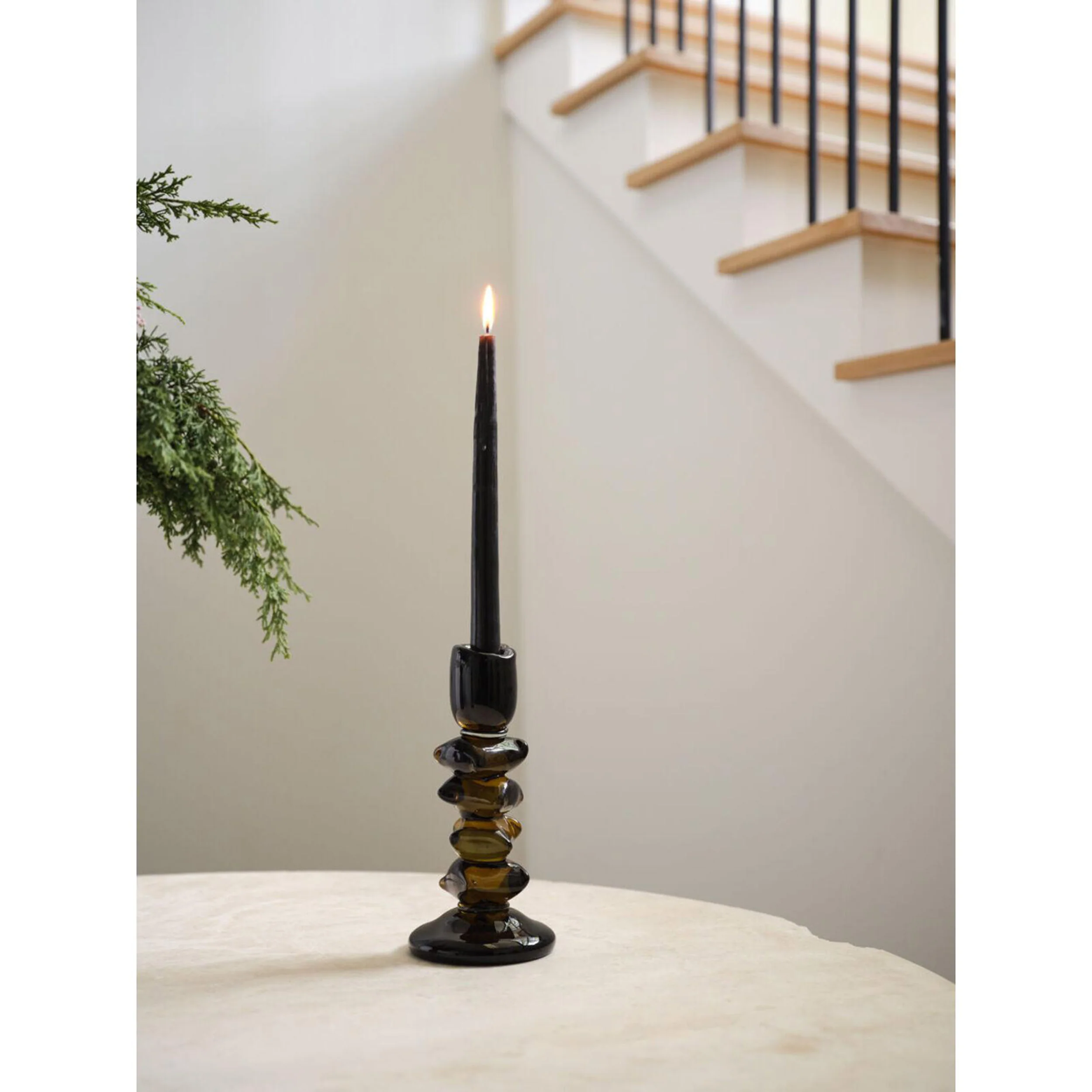 Smolder Glass Candleholder, Green - Image 3