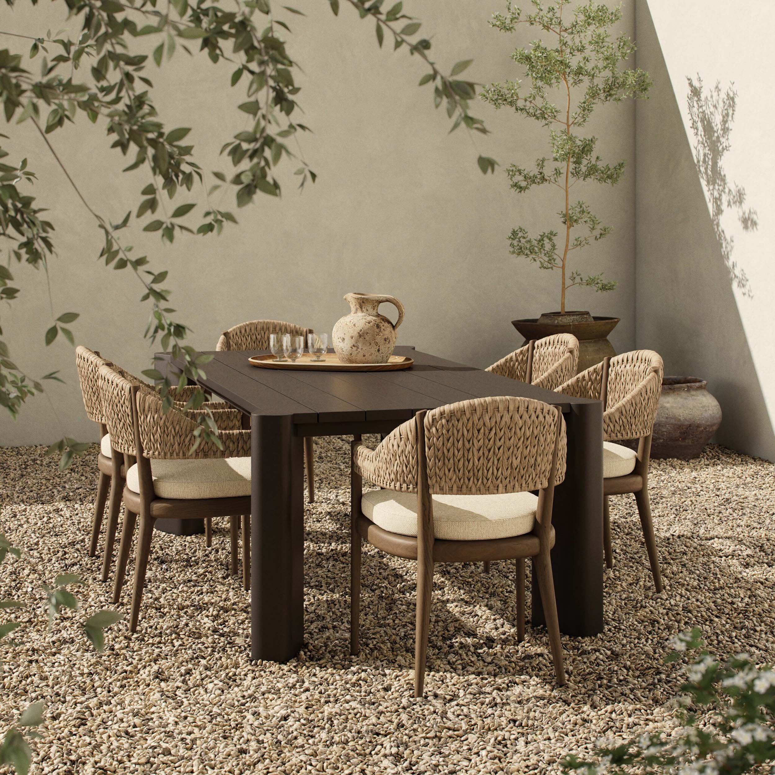 Soho 86" Outdoor Metal Dining Table, Bronze by Four Hands - Image 6