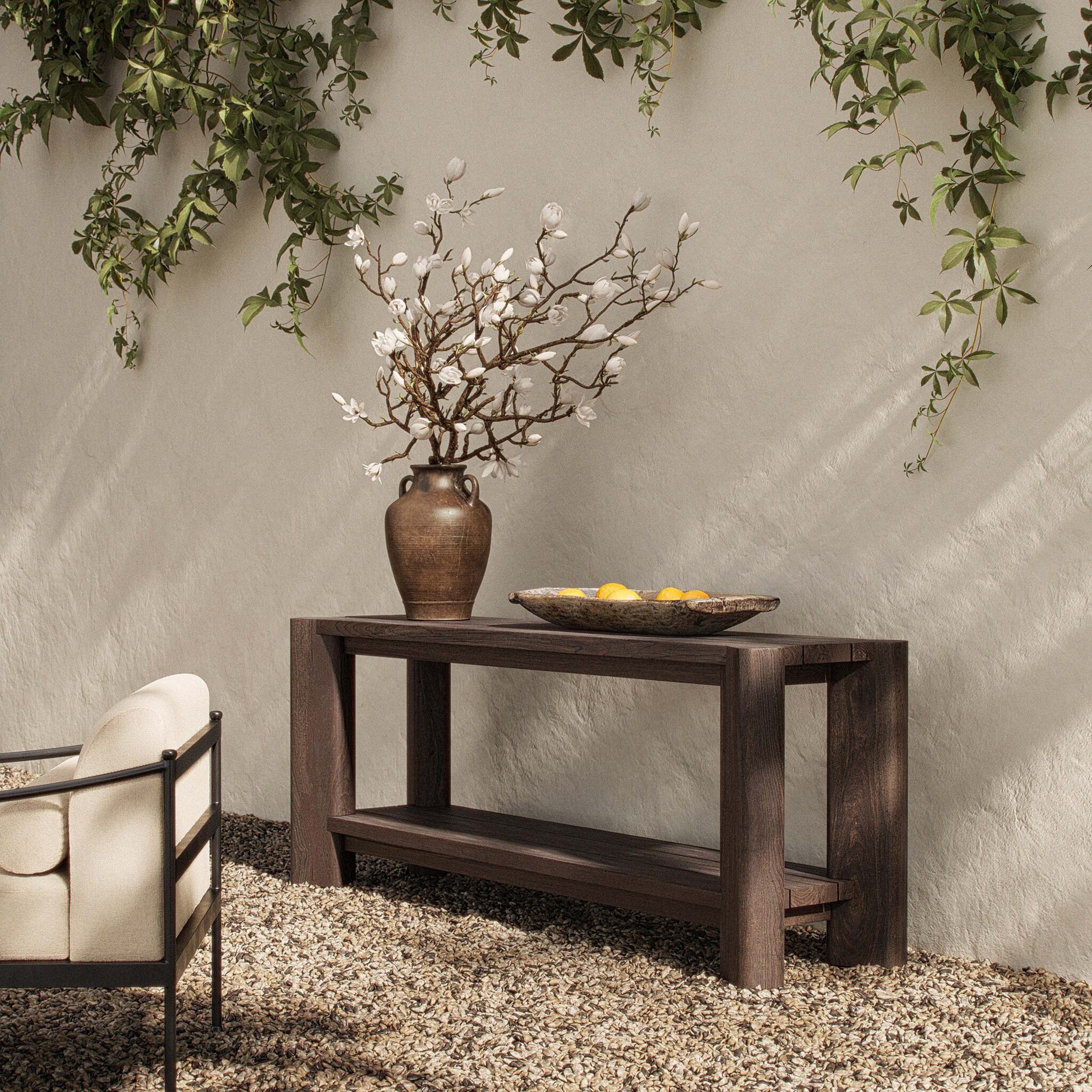 Soho Outdoor Console Table, Saddle Brown - Image 7