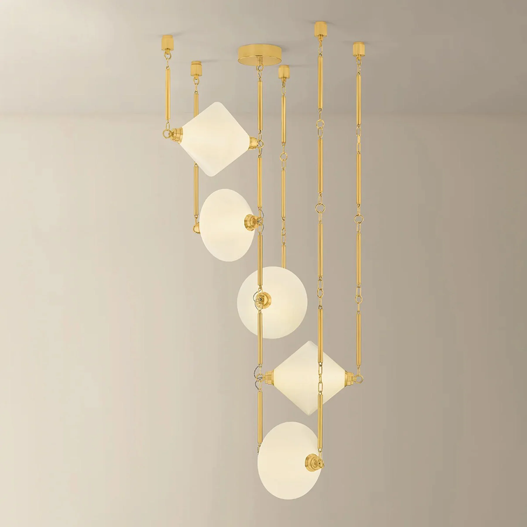Solara 5 Light Chandelier, Vintage Polished Brass - Image 2