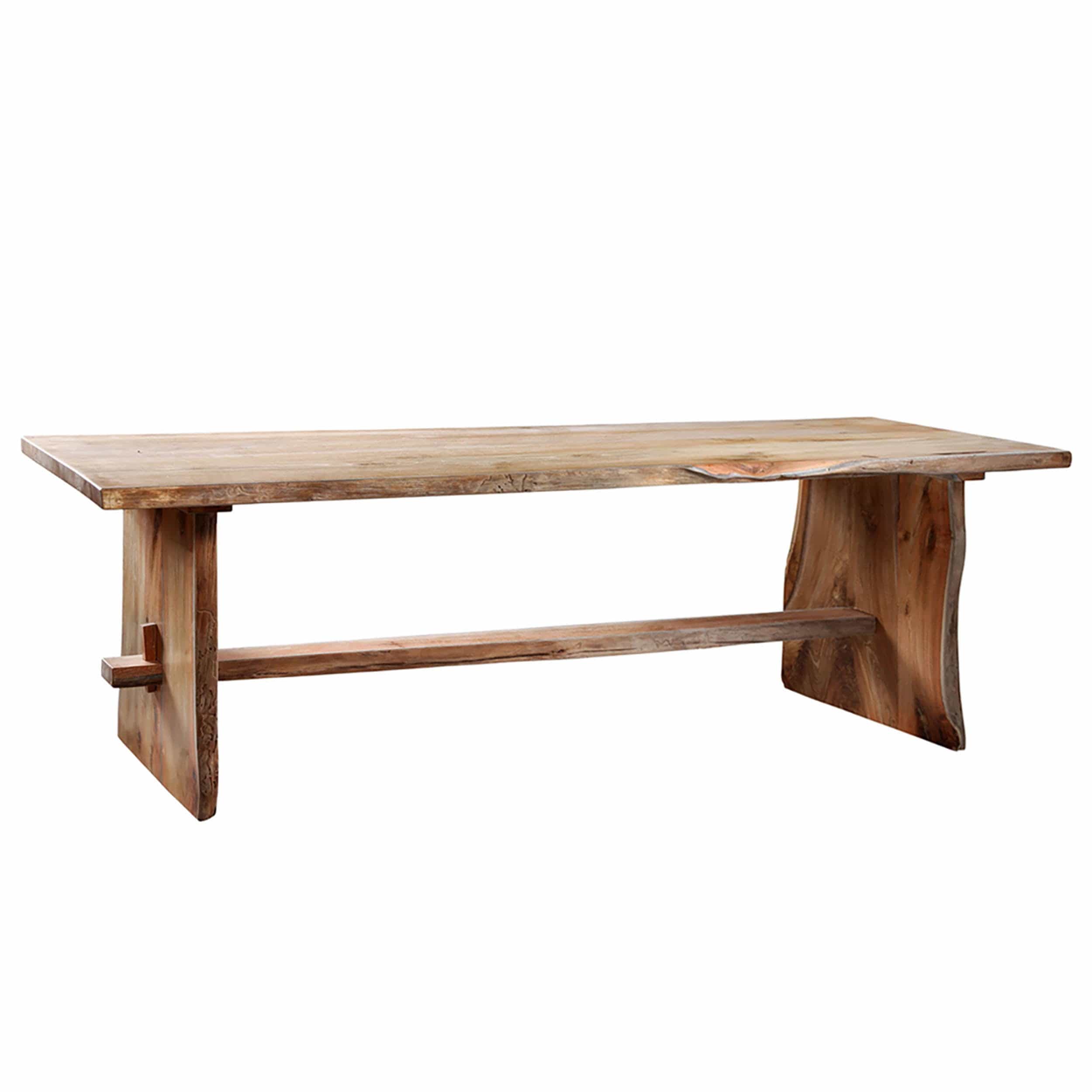 Solid Teak Live Edge Table, Natural - Image 2