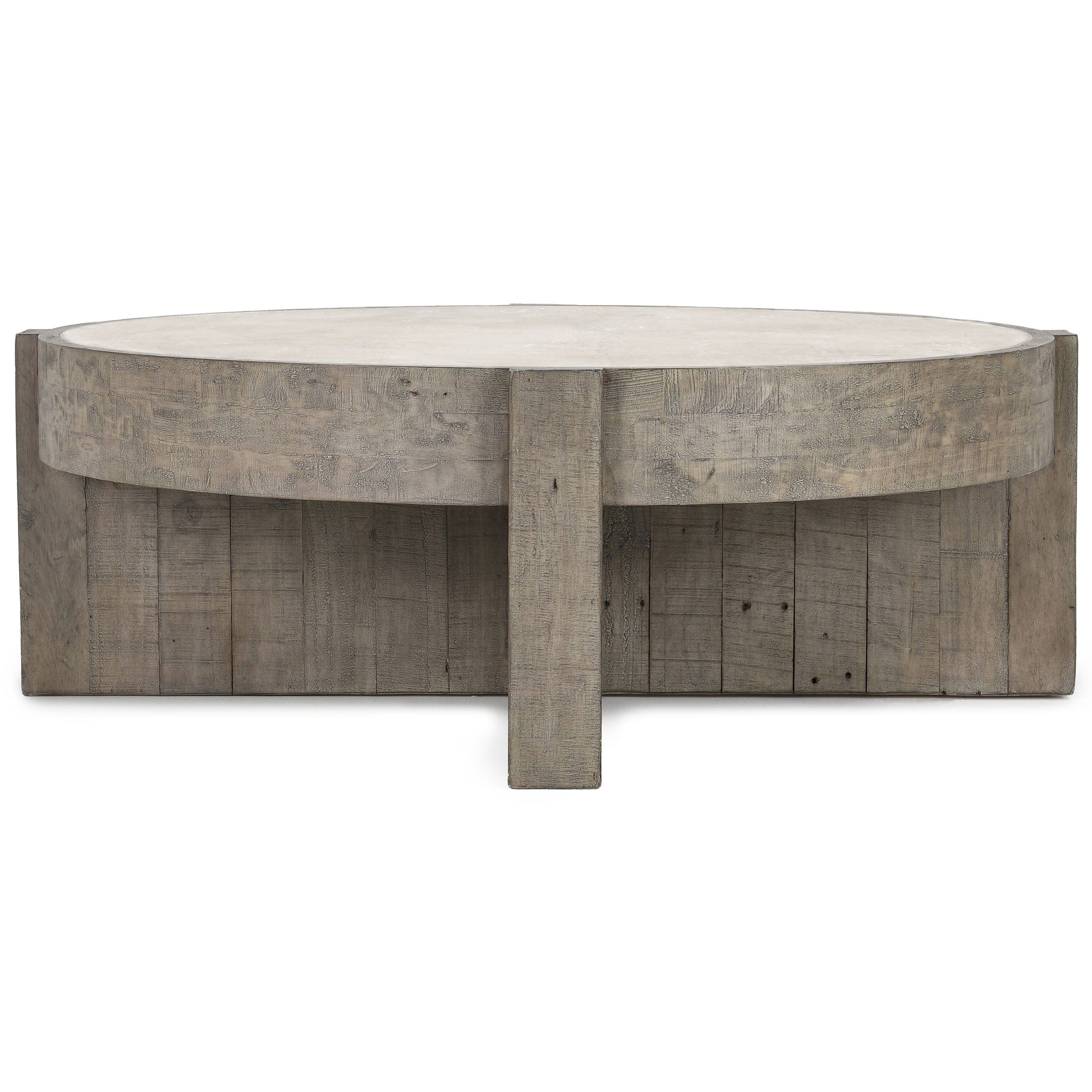 Sonoma Round Coffee Table, Antique White/Distressed Gray - Image 2