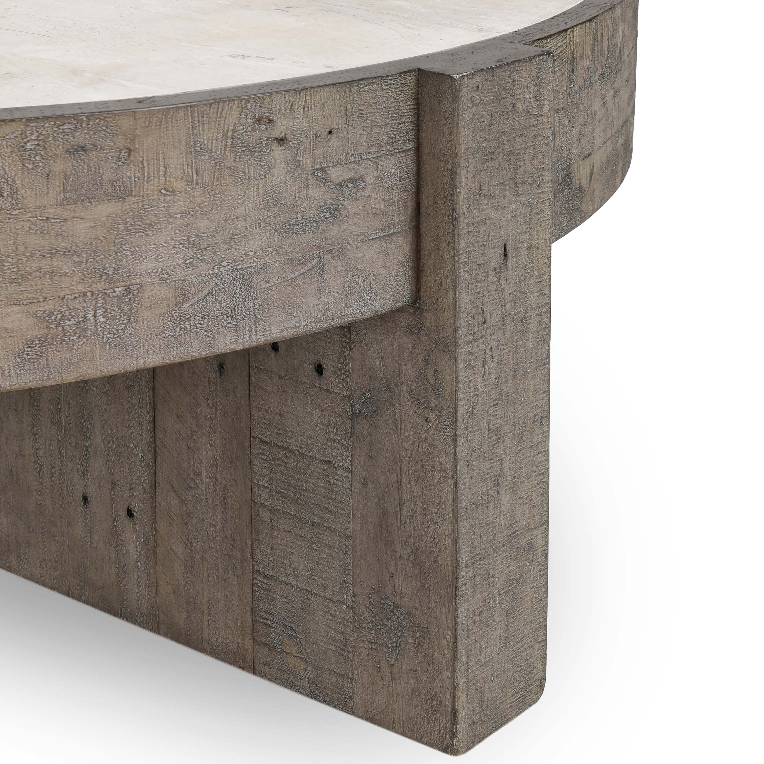Sonoma Round Coffee Table, Antique White/Distressed Gray - Image 4