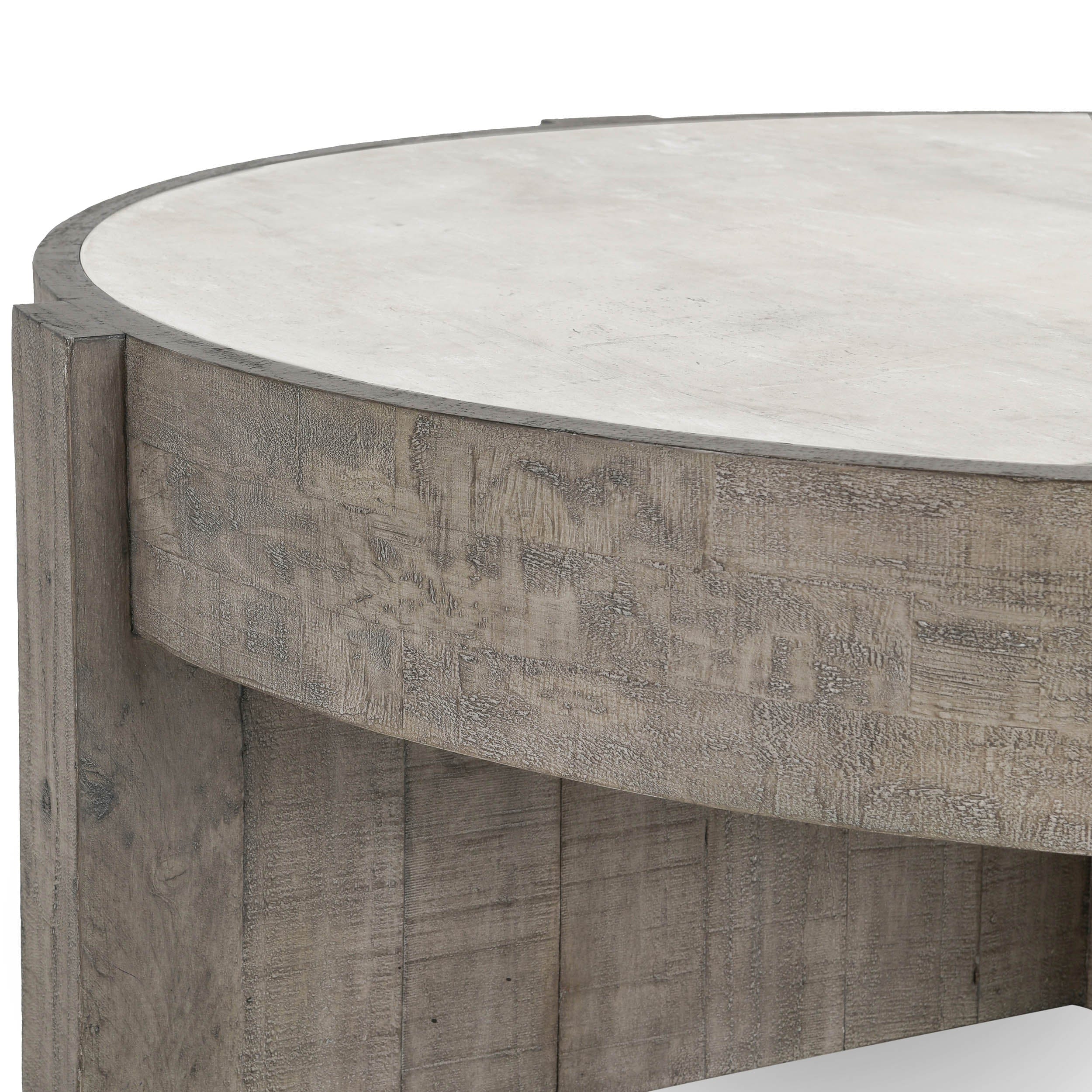 Sonoma Round Coffee Table, Antique White/Distressed Gray - Image 5