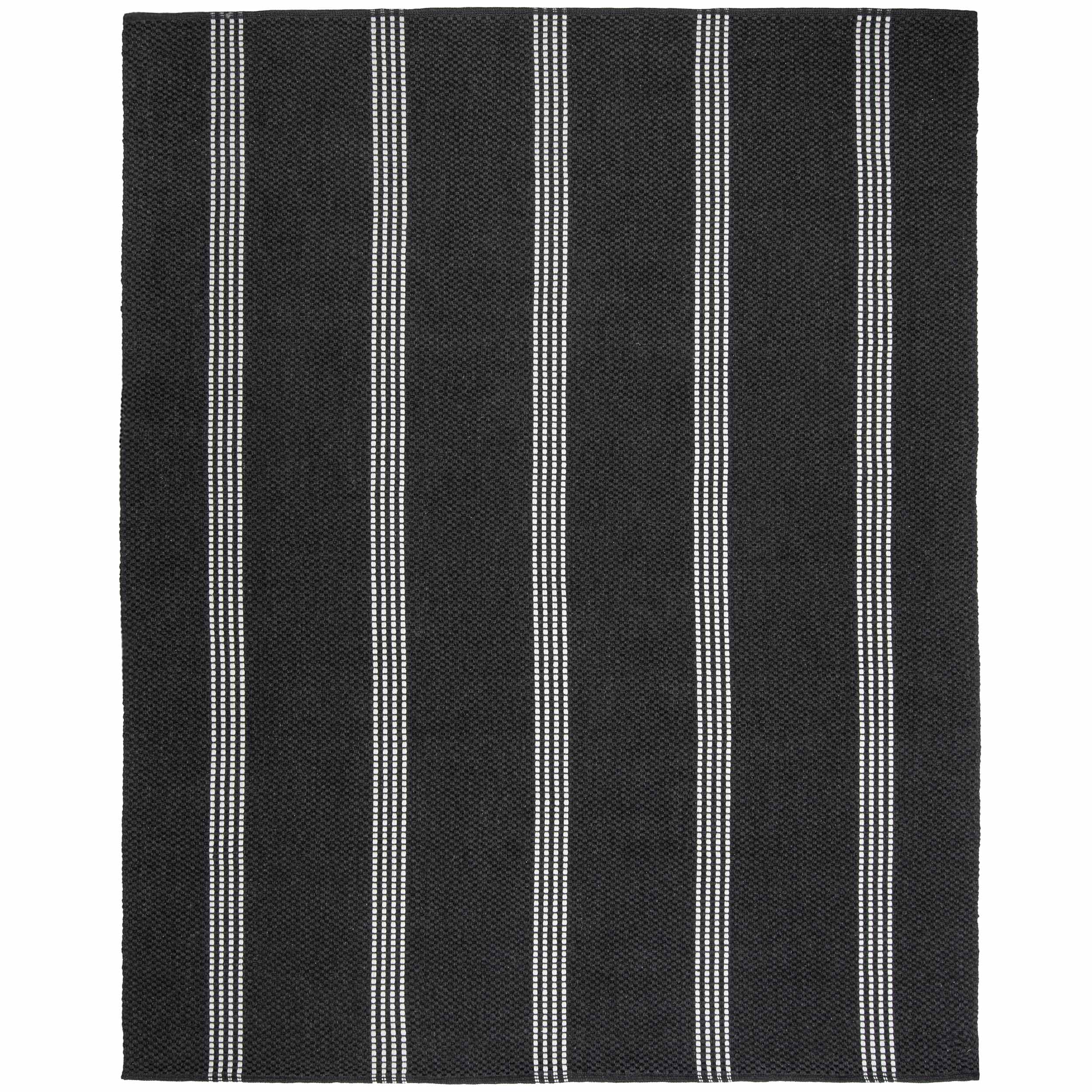 Sorrento Stripe Rug, Charcoal/Ivory