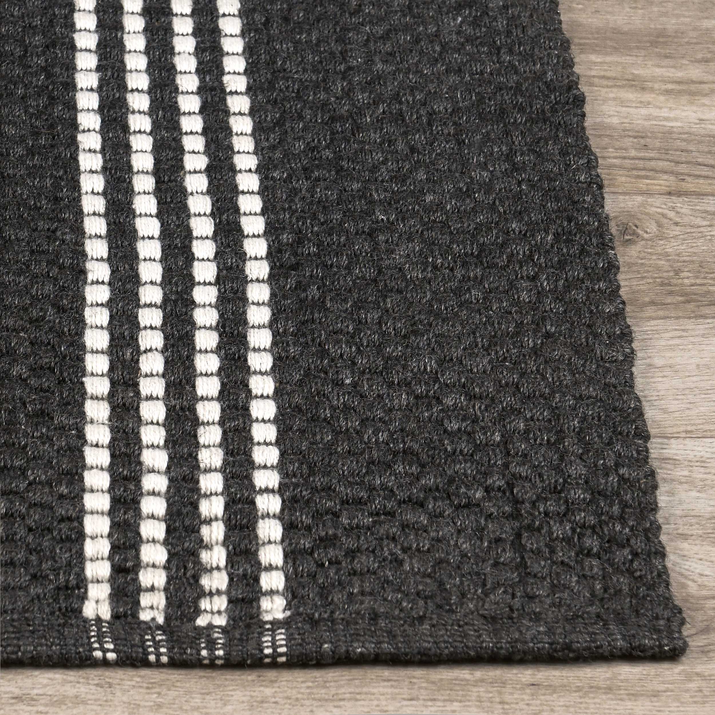 Sorrento Stripe Rug, Charcoal/Ivory - Image 2