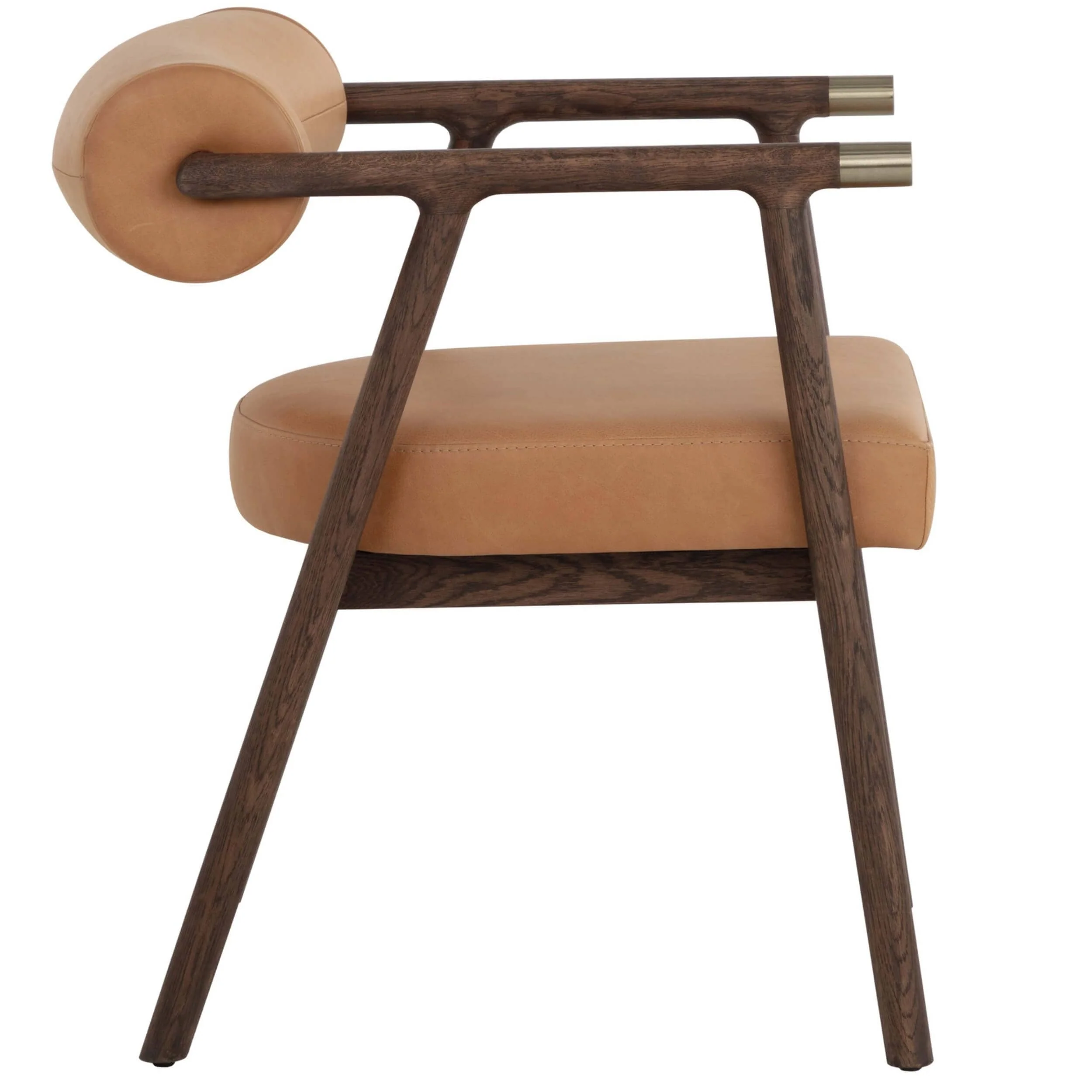 Sova Leather Dining Arm Chair, Sahara Camel - Image 3