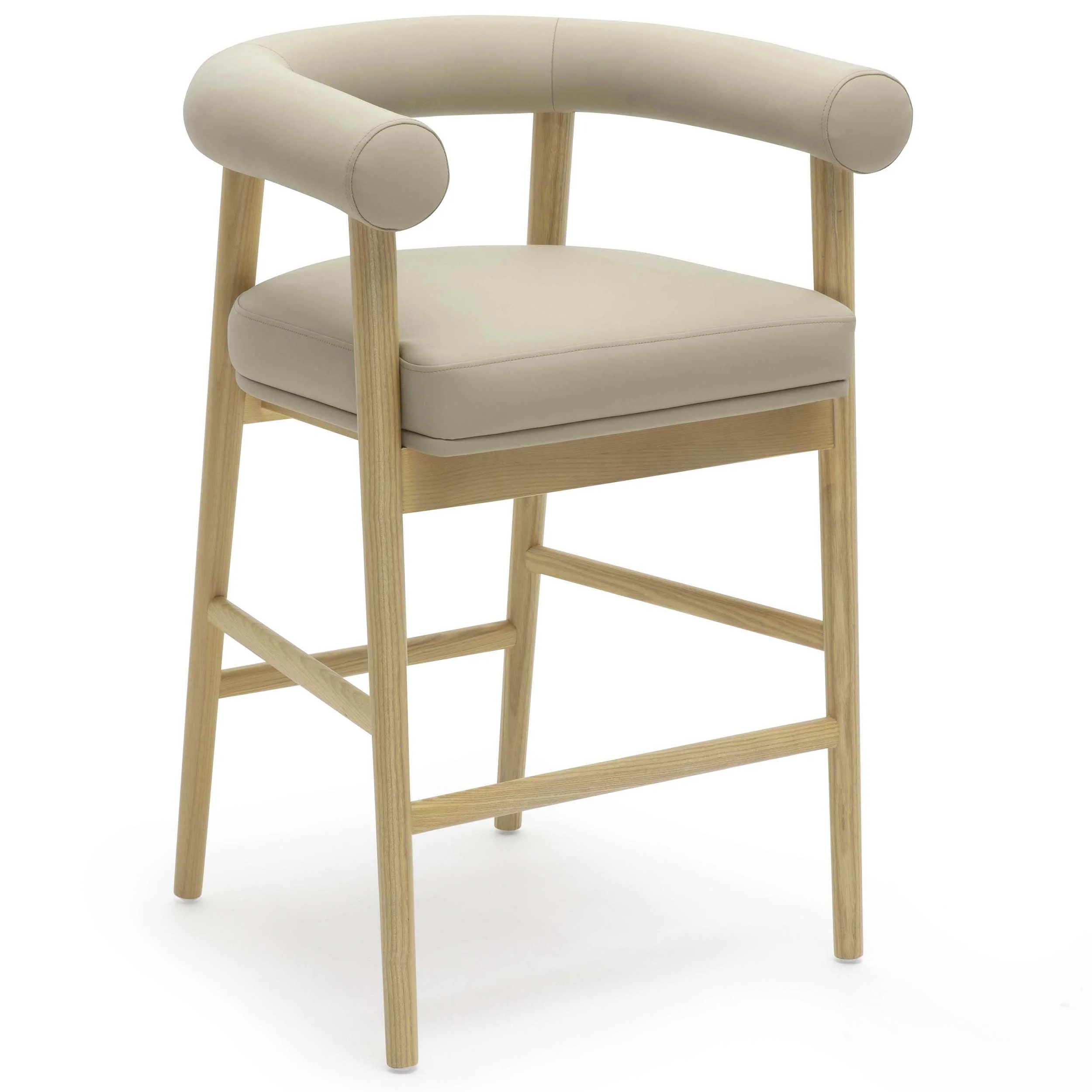 Spara Vegan Leather Counter Stool, Taupe