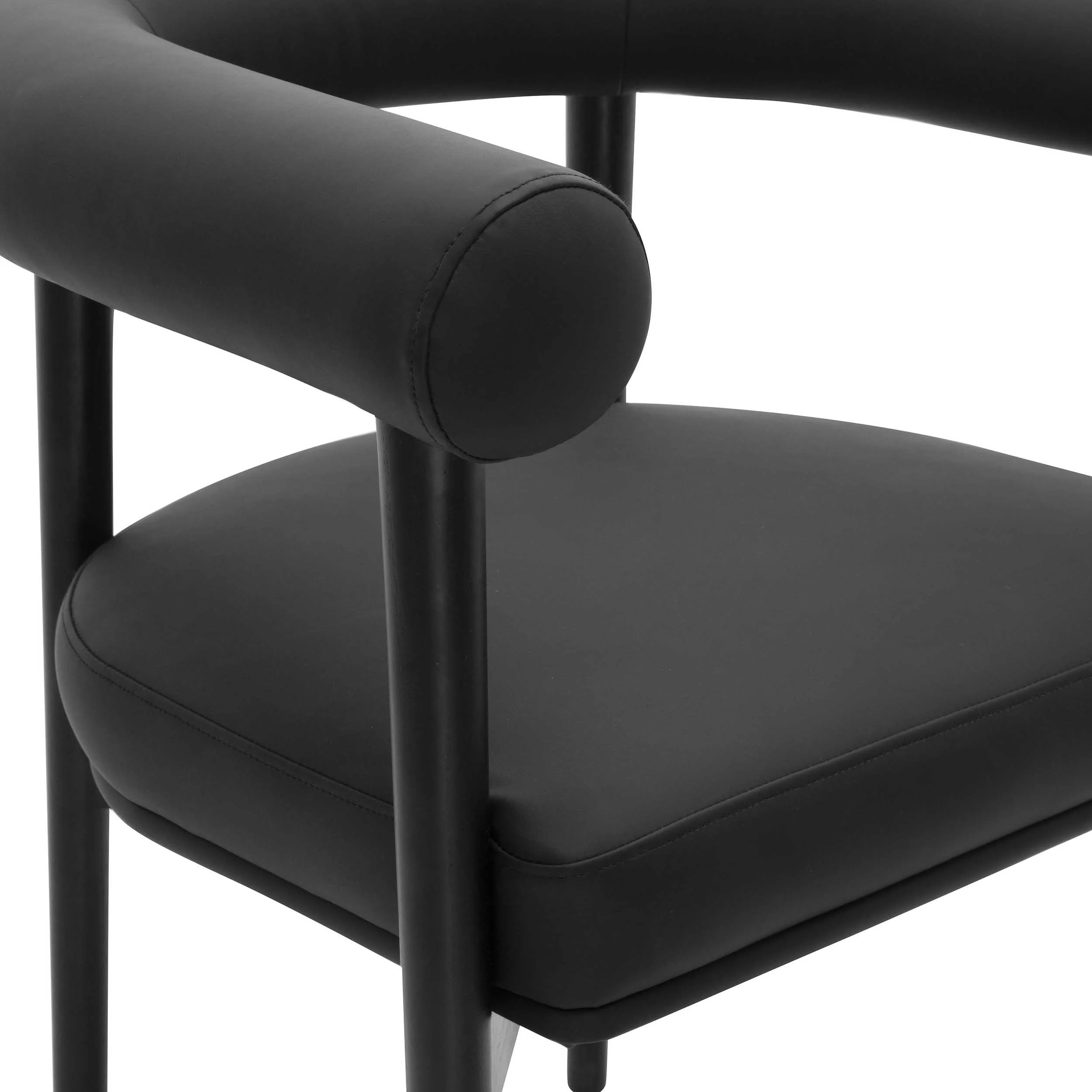 Spara Vegan Leather Dining Chair, Black - Image 4