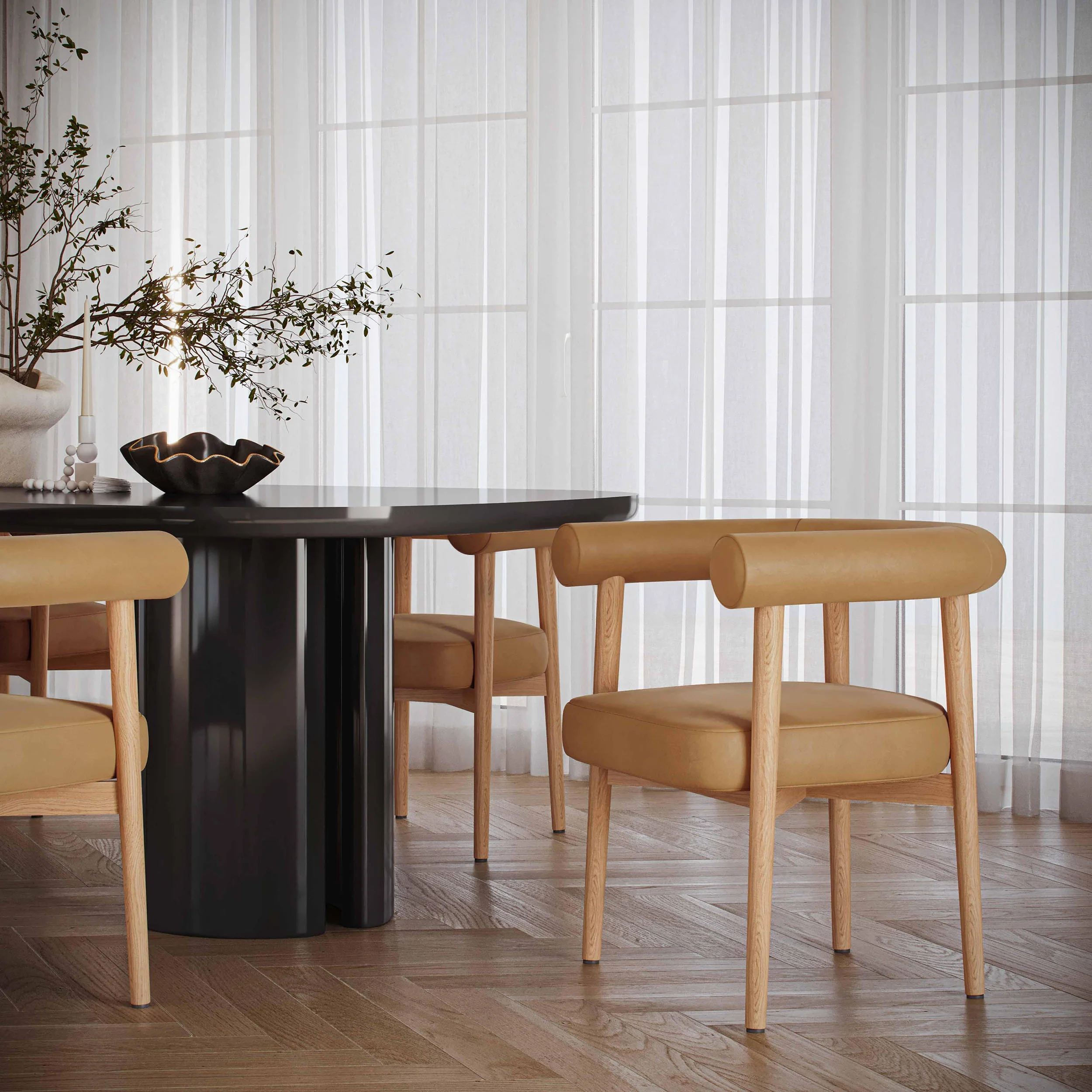 Spara Vegan Leather Dining Chair, Cognac - Image 5