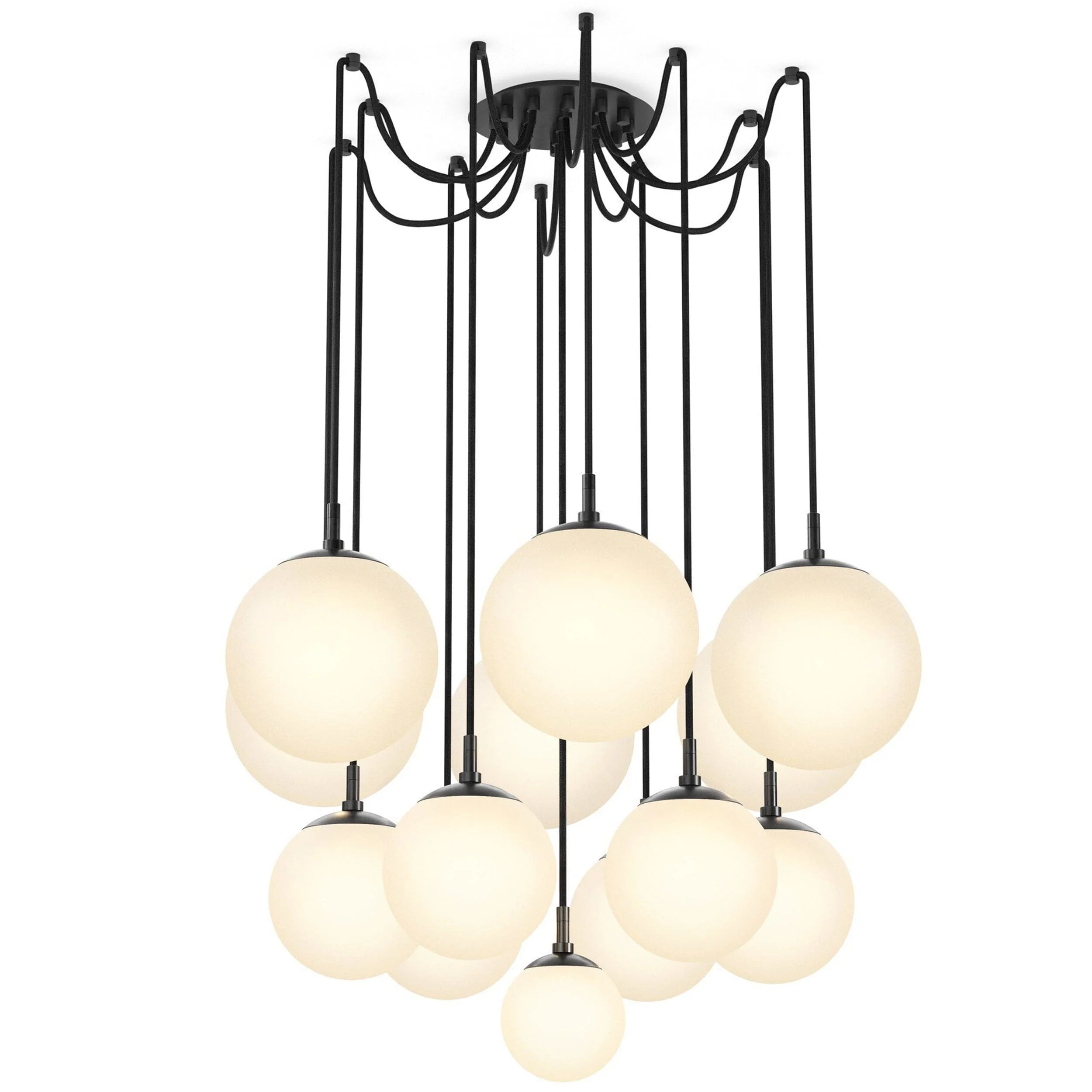 Spider Chandelier, Black Gunmetal/Opal Matte by Four Hands - Image 2