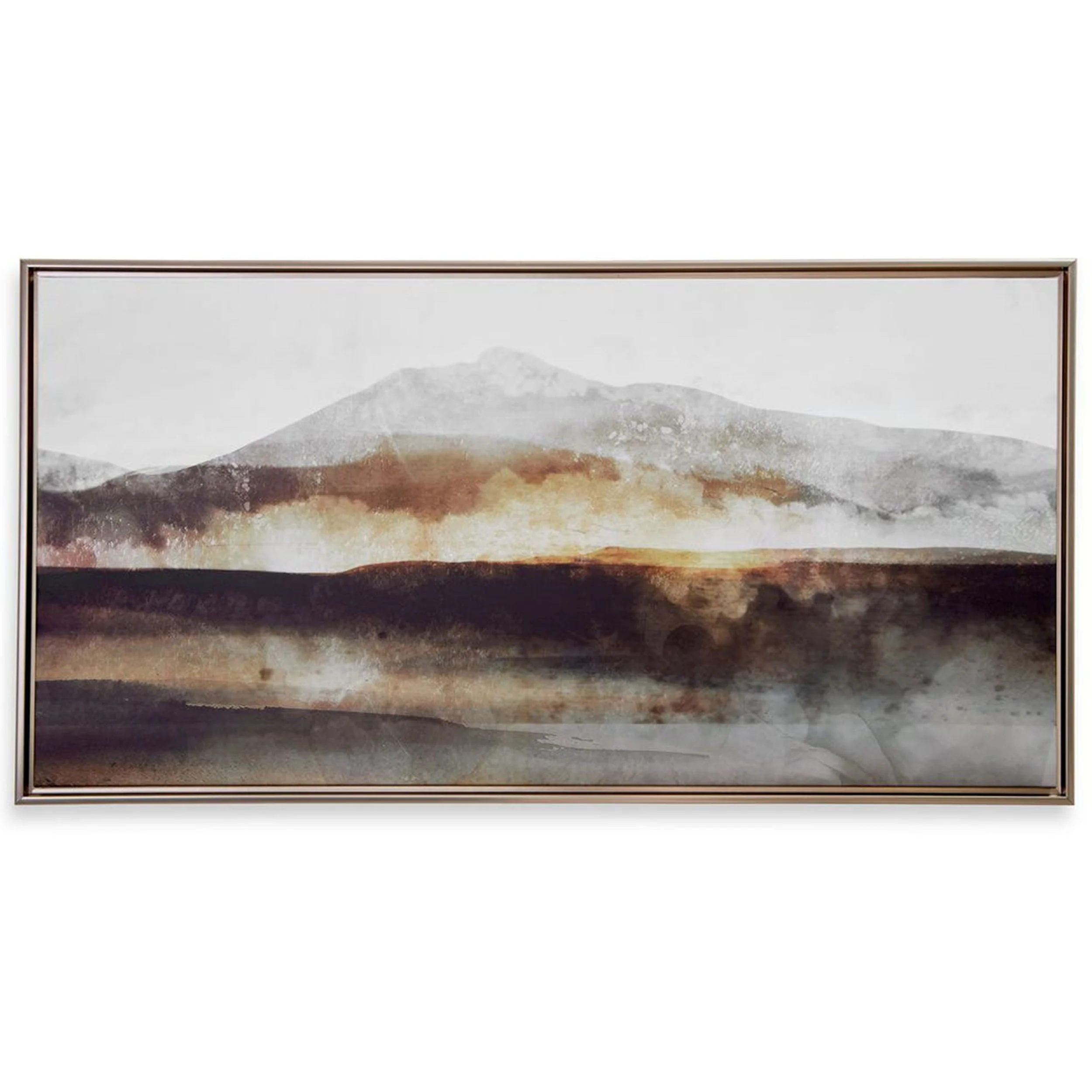 Splash Of Land Framed Canvas, Bronze