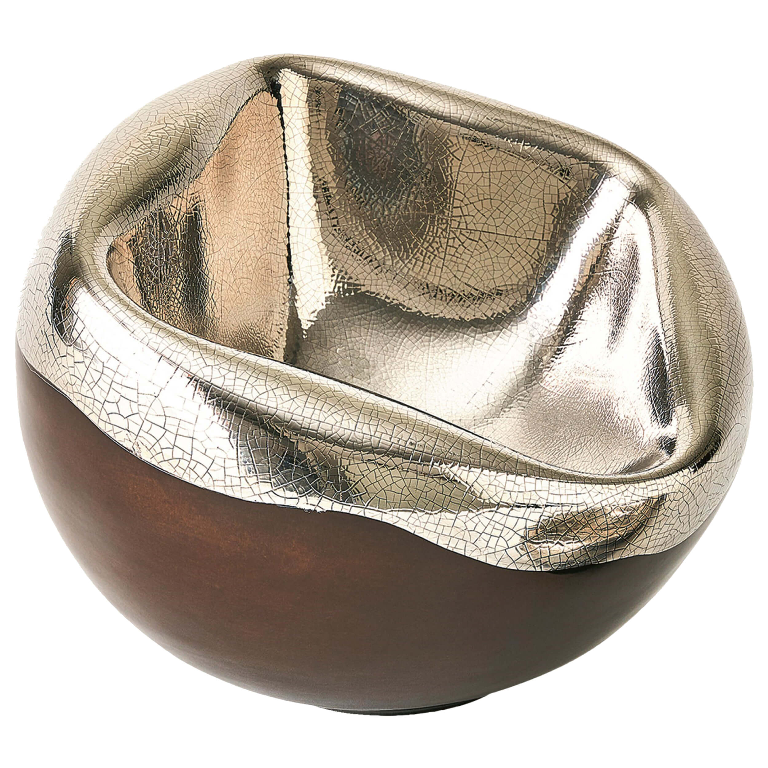 Squished Bowl, Platinum Crackle - Image 2