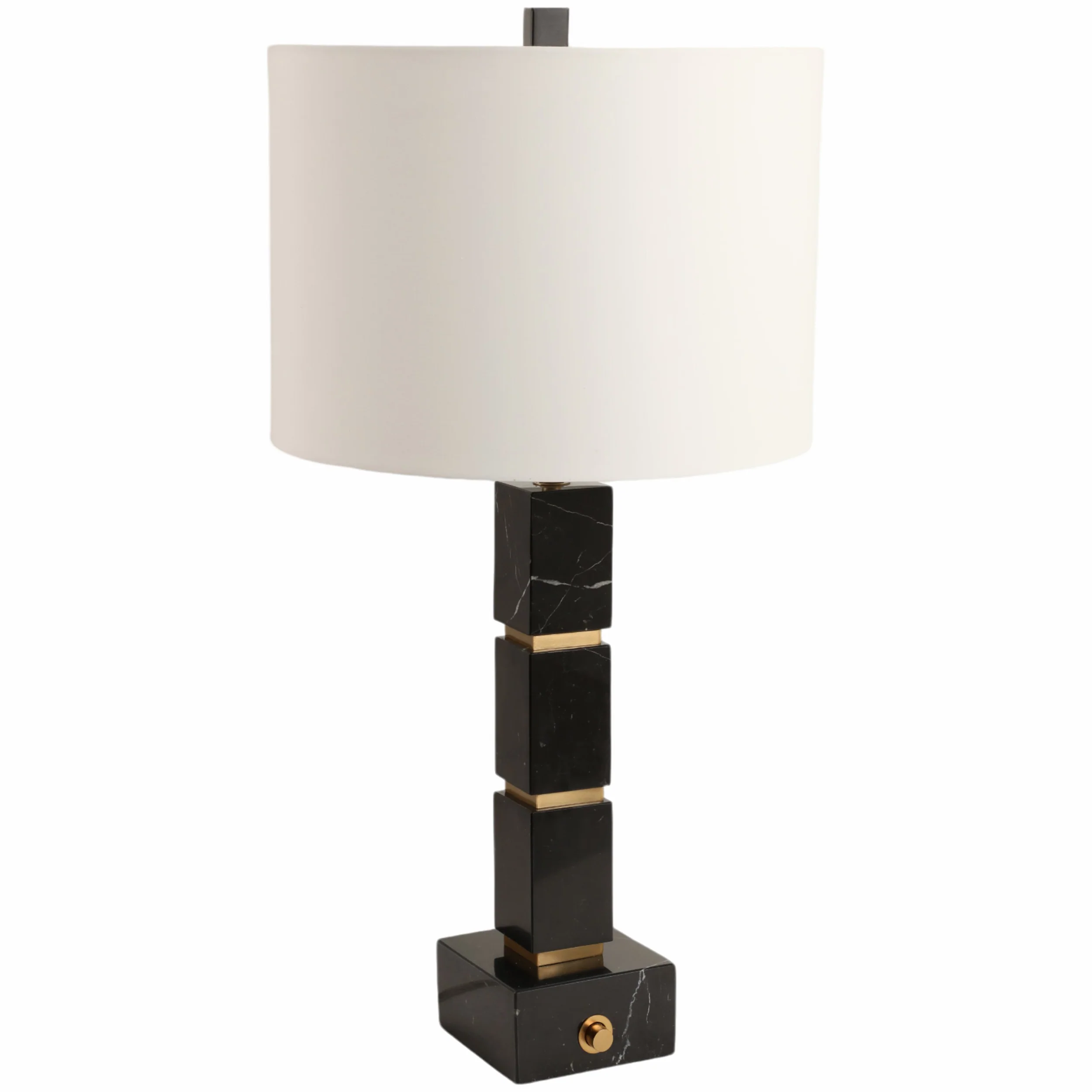 Stacked Marble Cubes Table Lamp, Black - Image 2