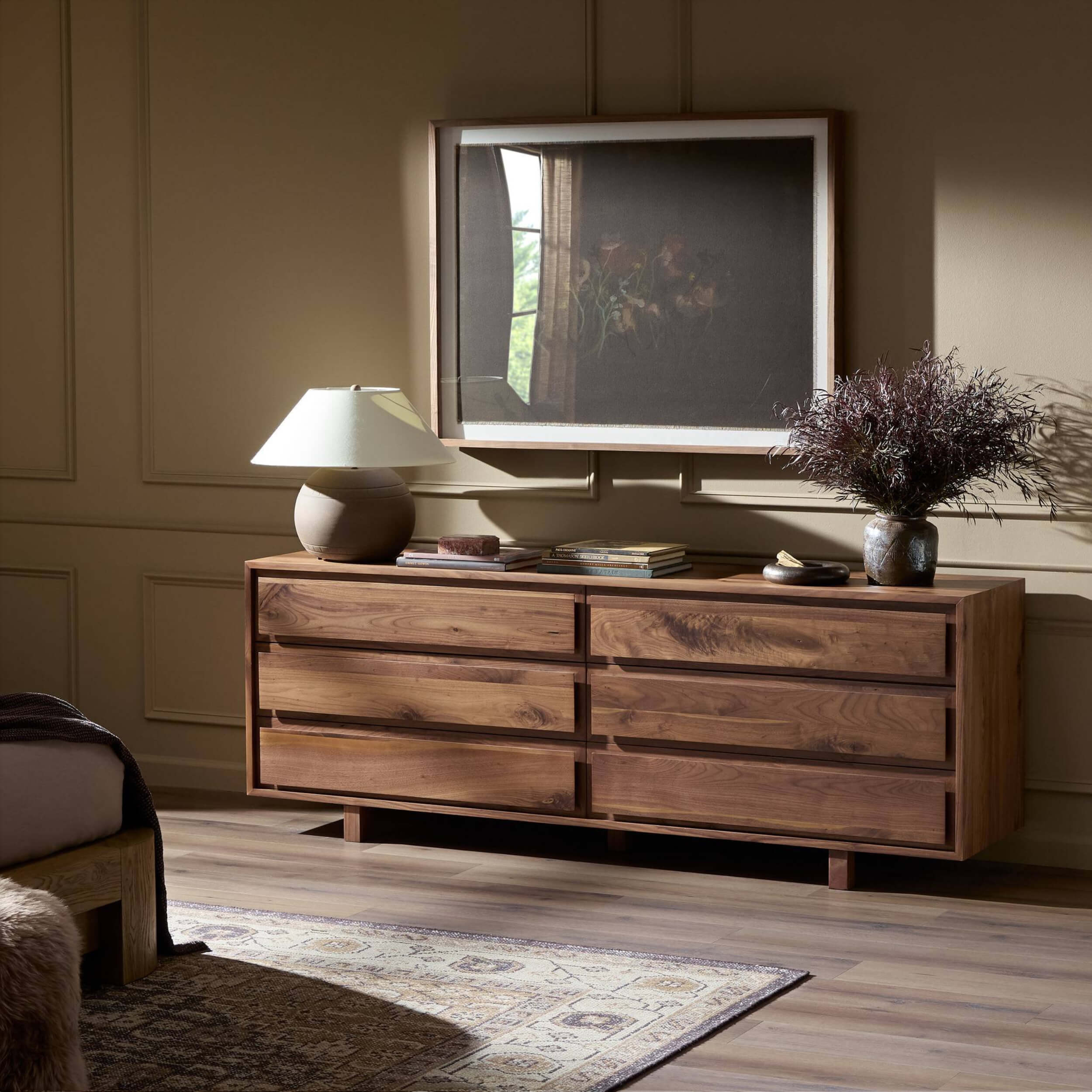 Stafford 6 Drawer Dresser, Walnut Natural by Four Hands - Image 6