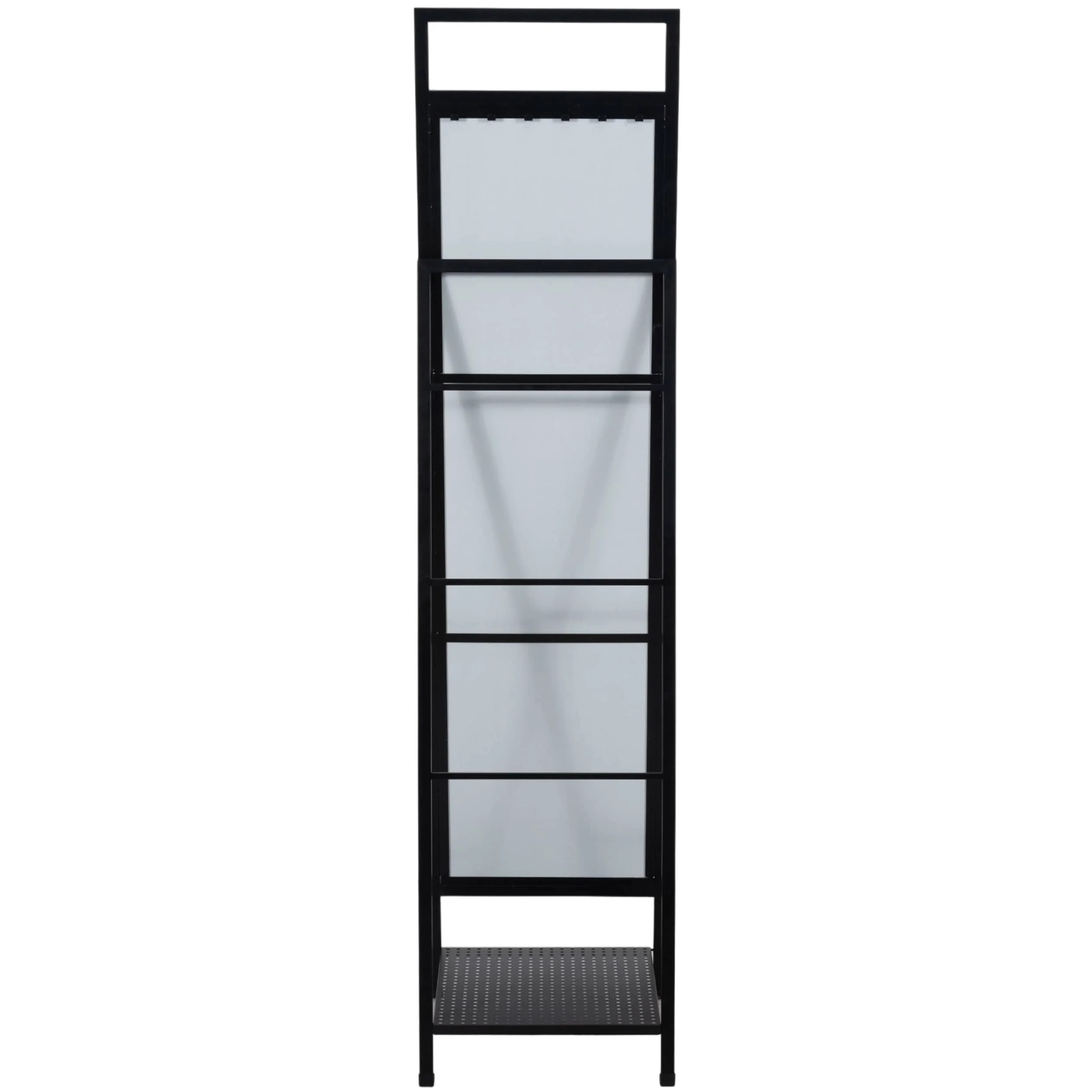 Standing Mirror w/Hooks, Black - Image 4