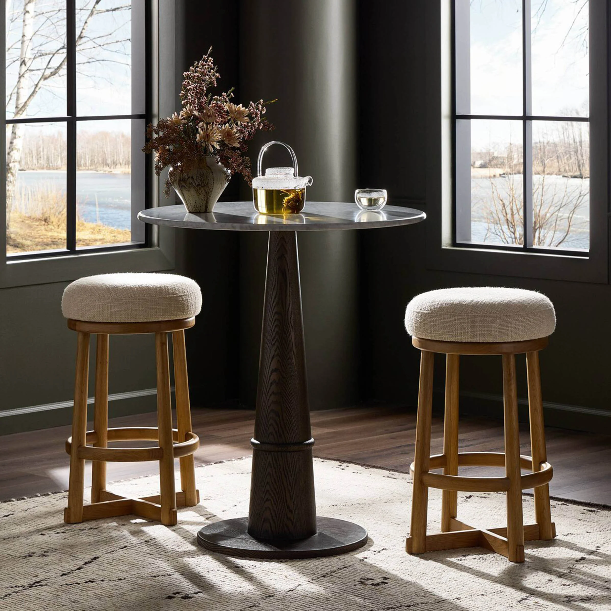 Staria Swivel Stool, Saxon Sand by Four Hands - Image 5