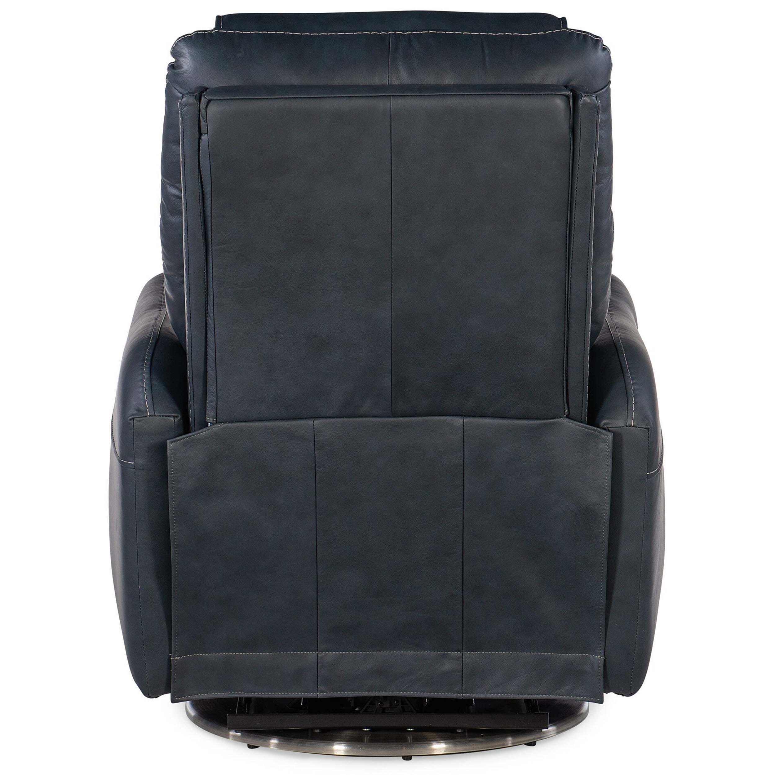 Steffen Leather Swivel Power Recliner, Aline Sea - Image 3