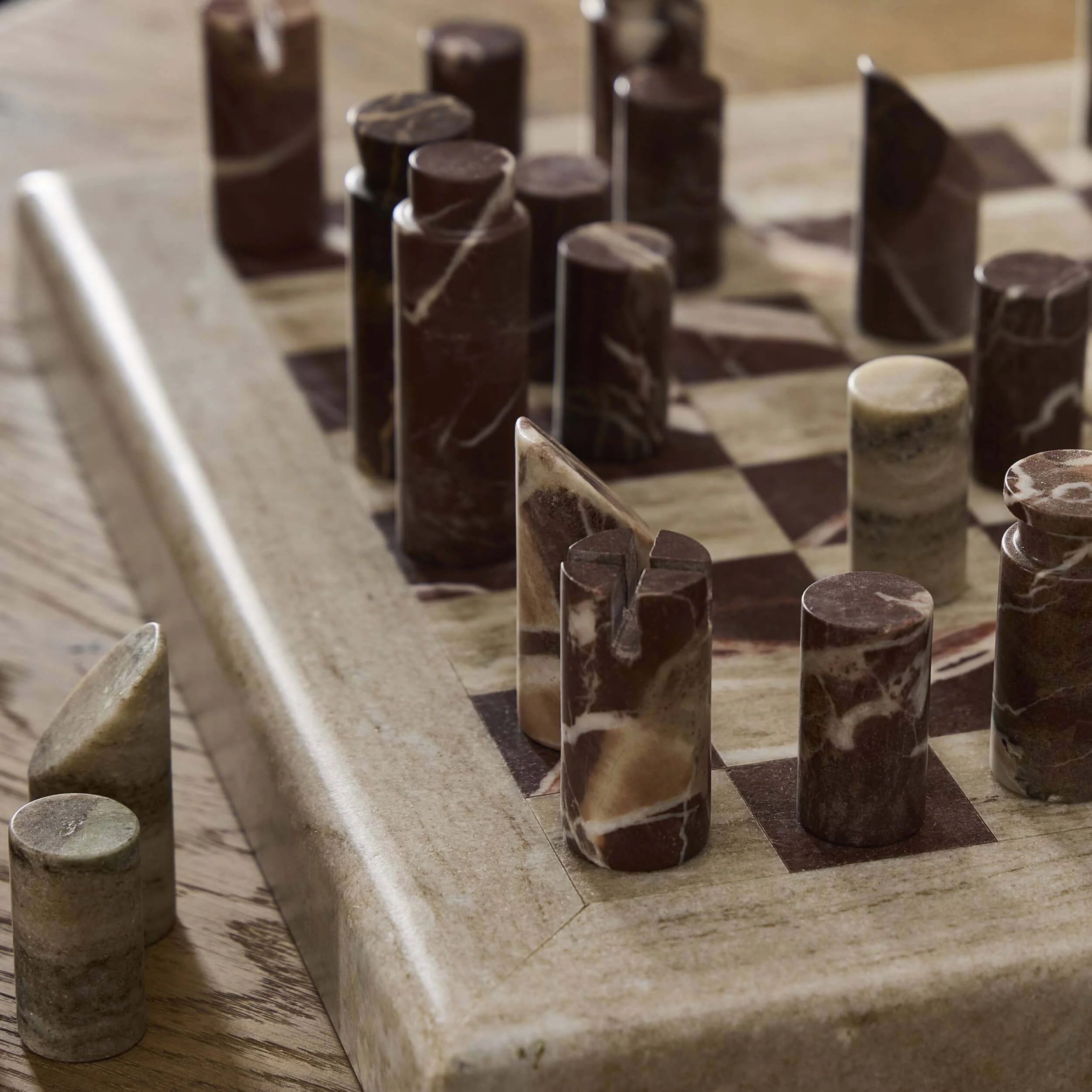 Stone Chess Set, Antique White Marble by Four Hands - Image 4