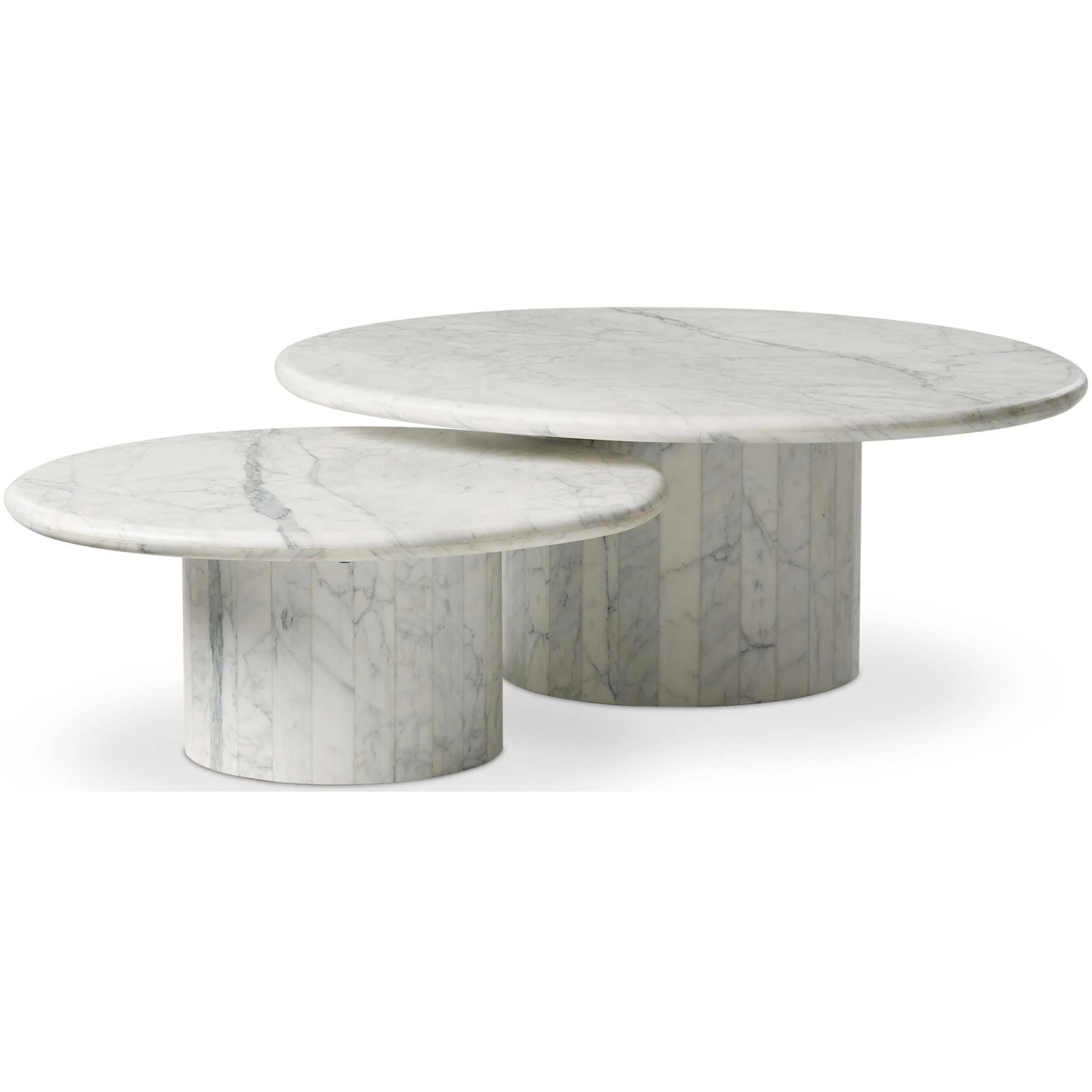Stuart Nesting Coffee Tables, White by Four Hands