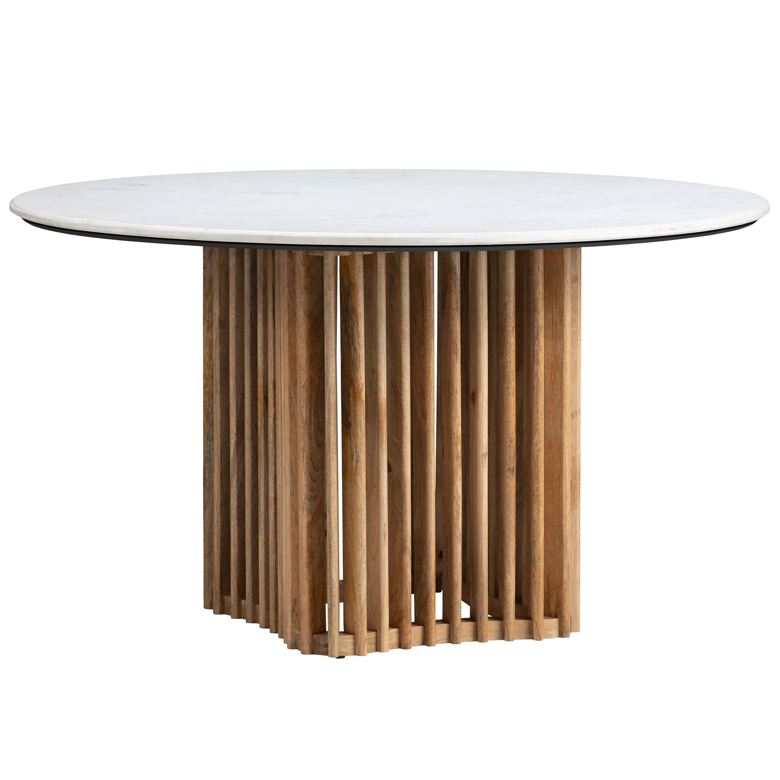 Sullivan Round Dining Table, White/Natural