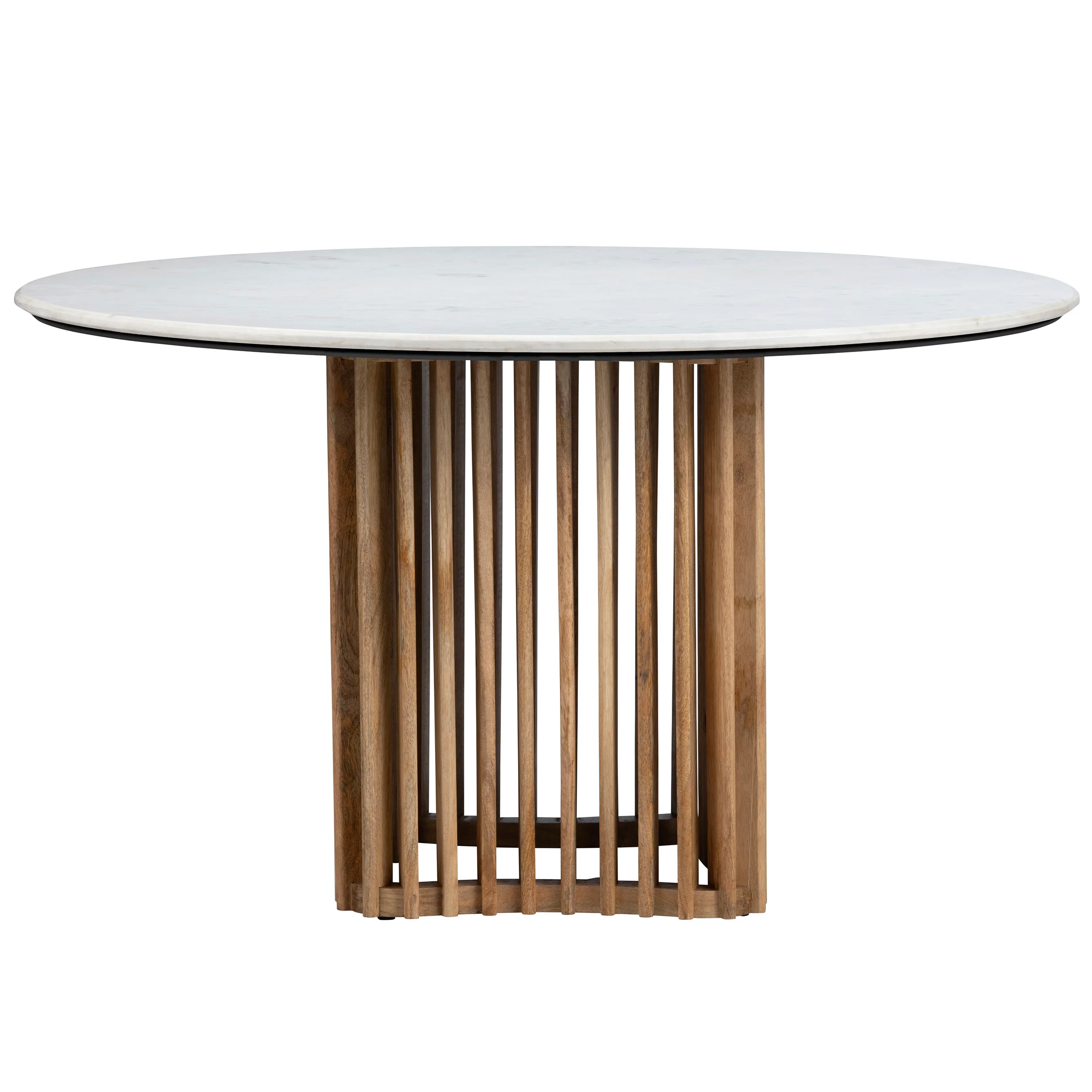 Sullivan Round Dining Table, White/Natural - Image 2