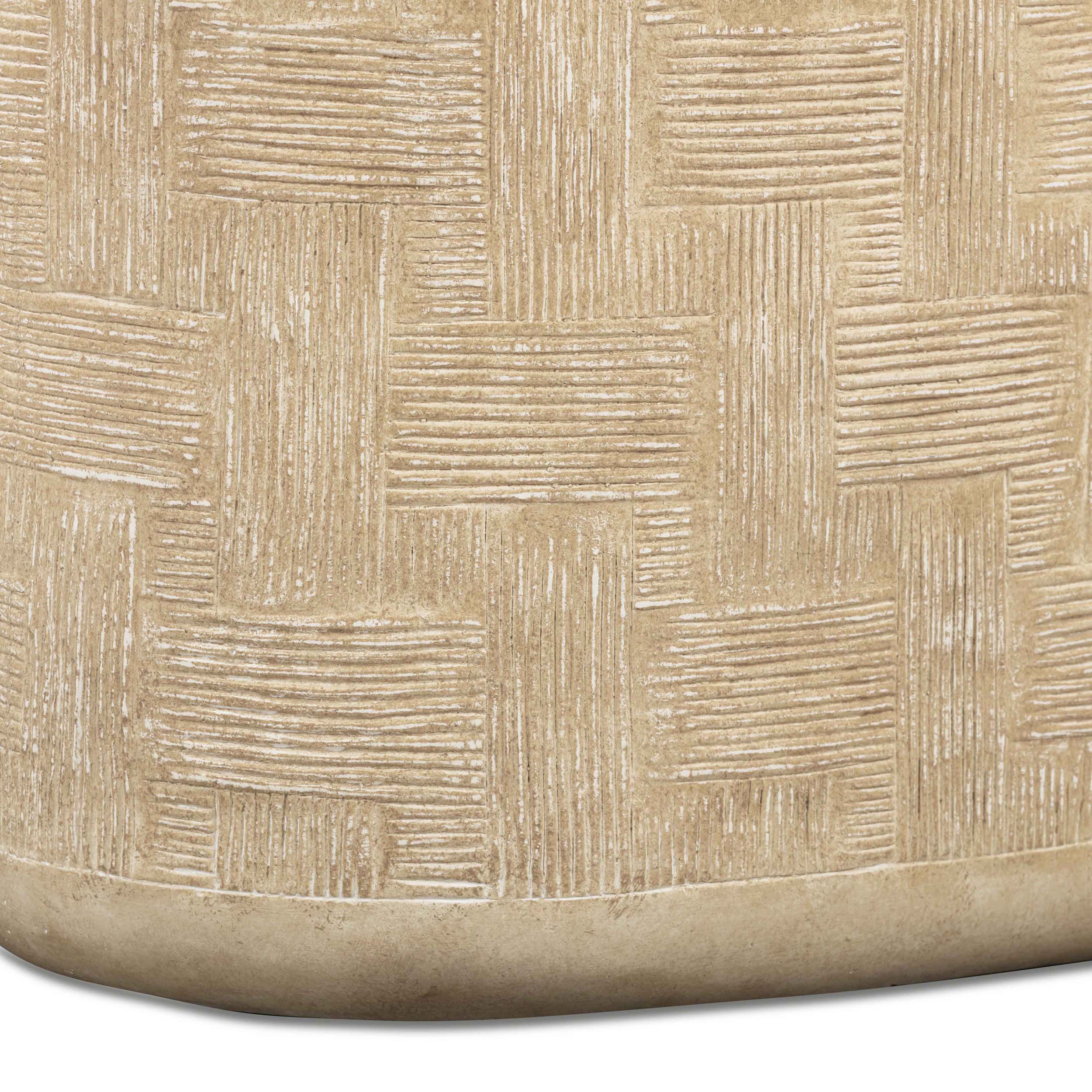 Suraya 55" Outdoor Console Table, Faux Travertine - Image 6