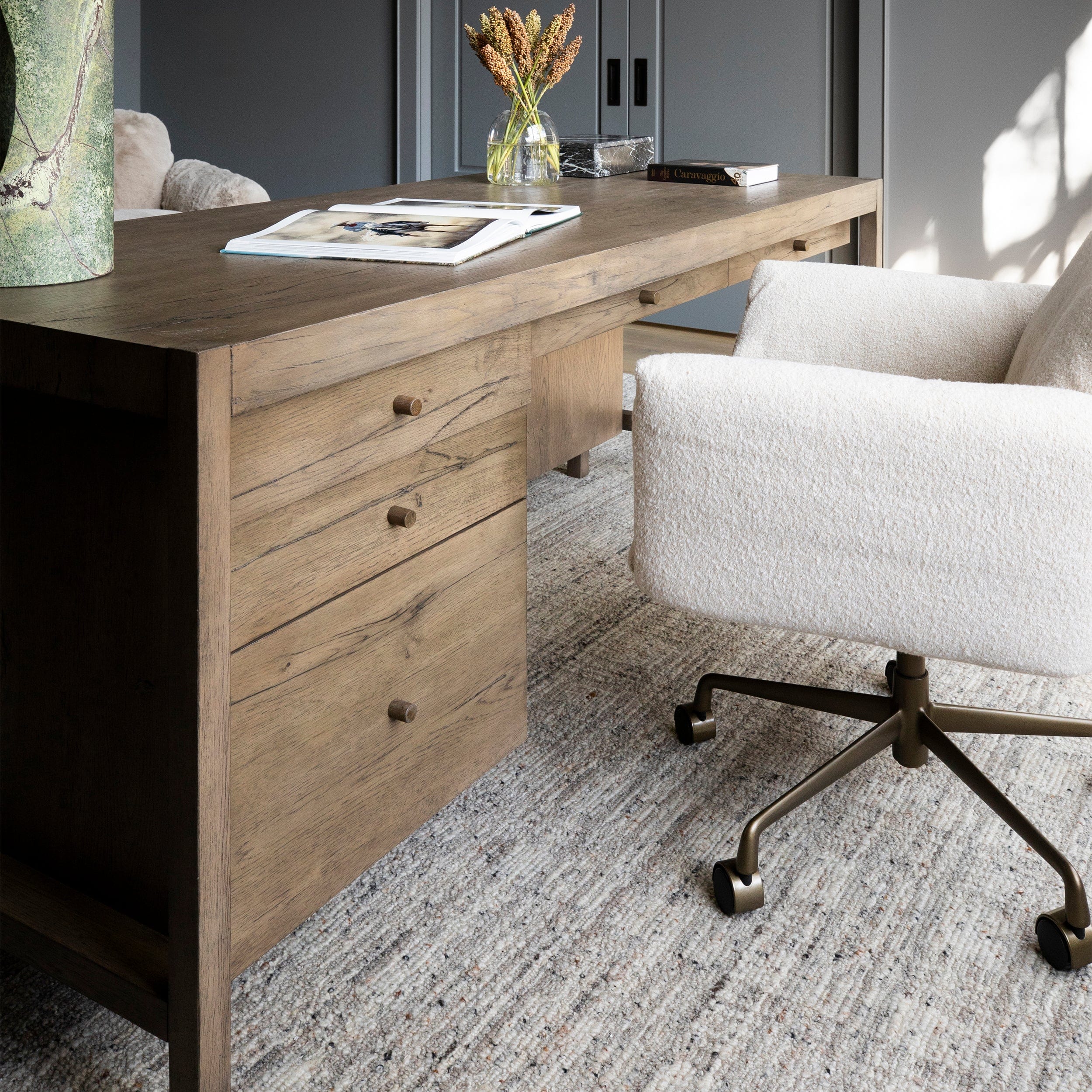 Suspension Desk, Grey Oak by Four Hands - Image 6