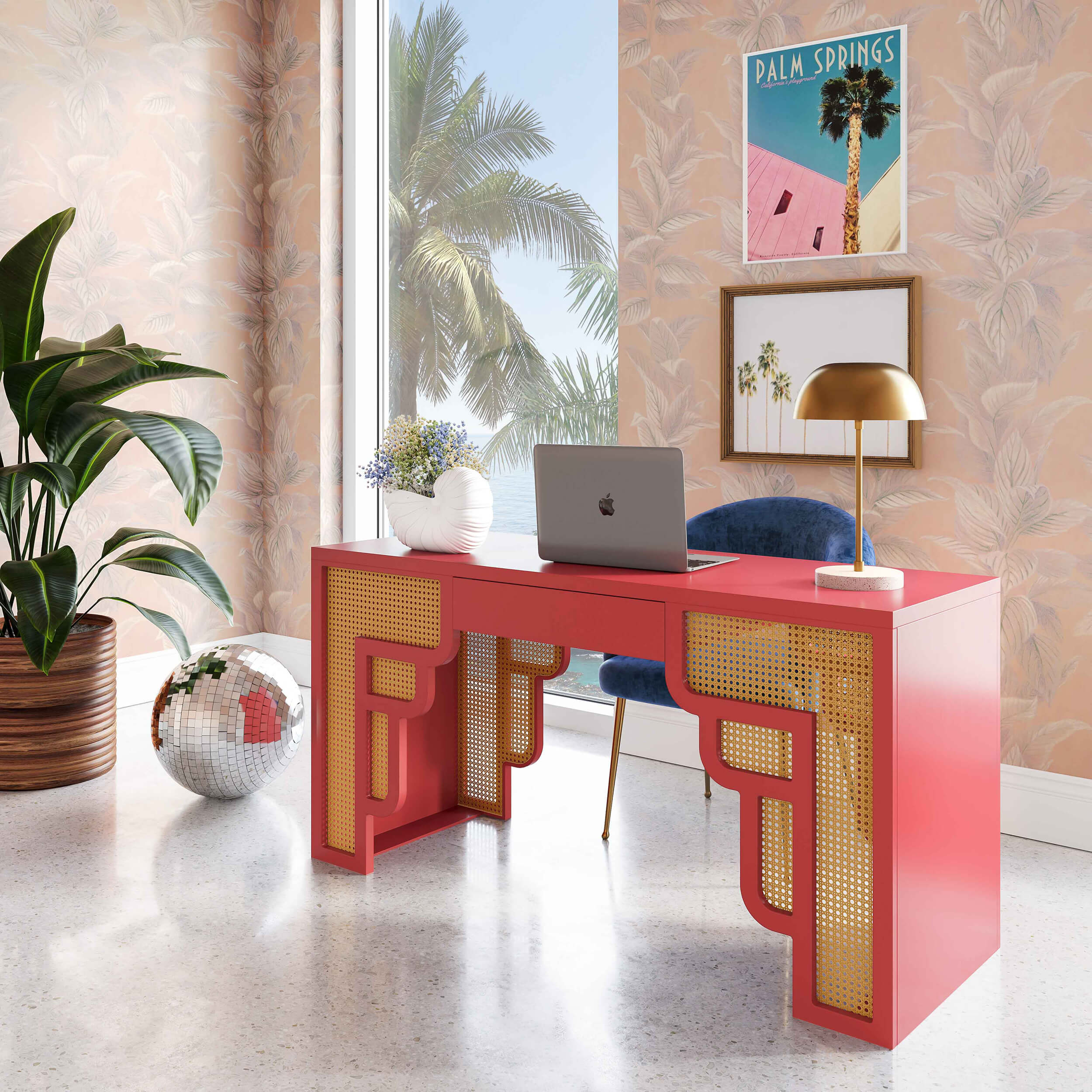 Suzie Executive Desk, Coral - Image 8