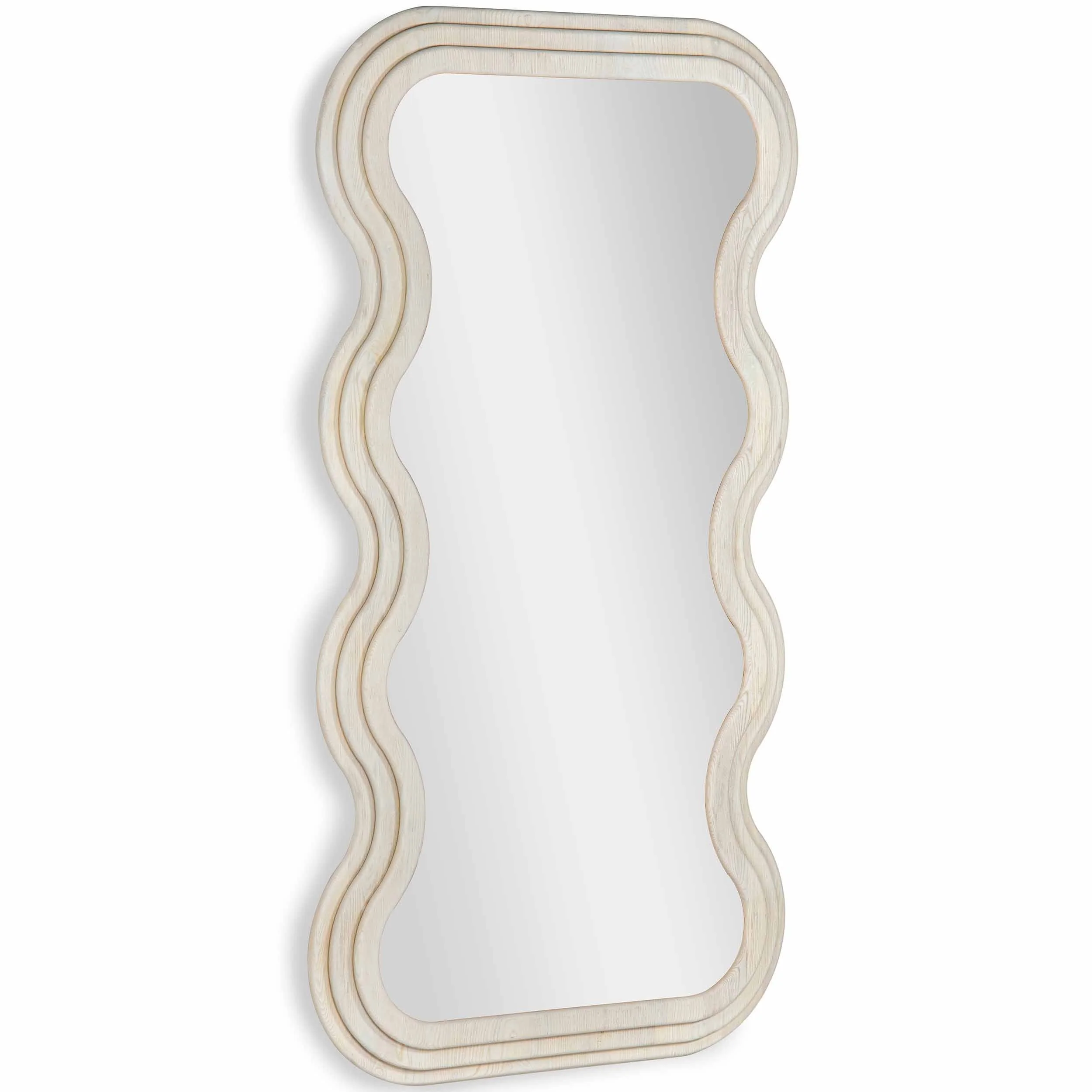Swirl Floor Mirror, White - Image 2