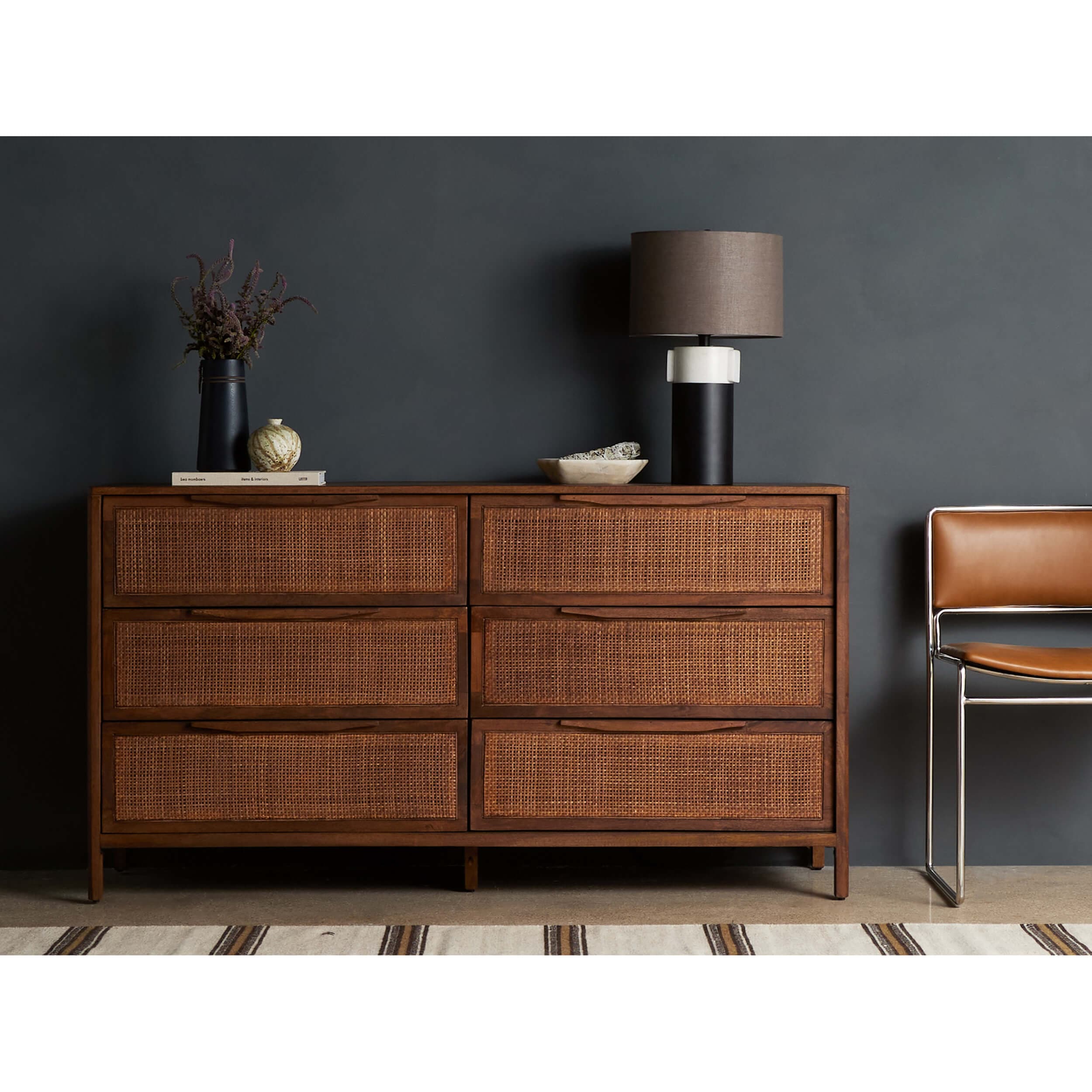 Sydney 6 Drawer Dresser, Brown Wash by Four Hands - Image 6