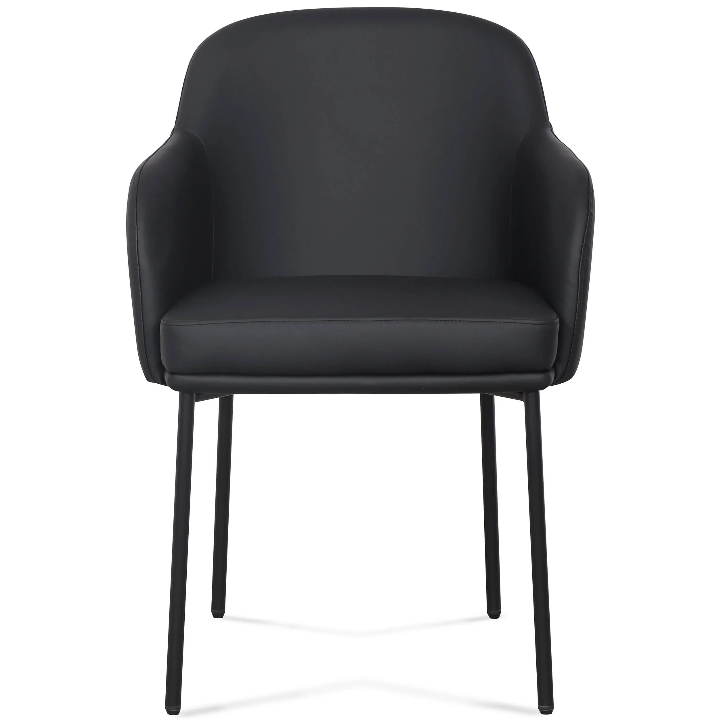Sydney Vegan Leather Arm Chair, Black, Set of 2 - Image 2