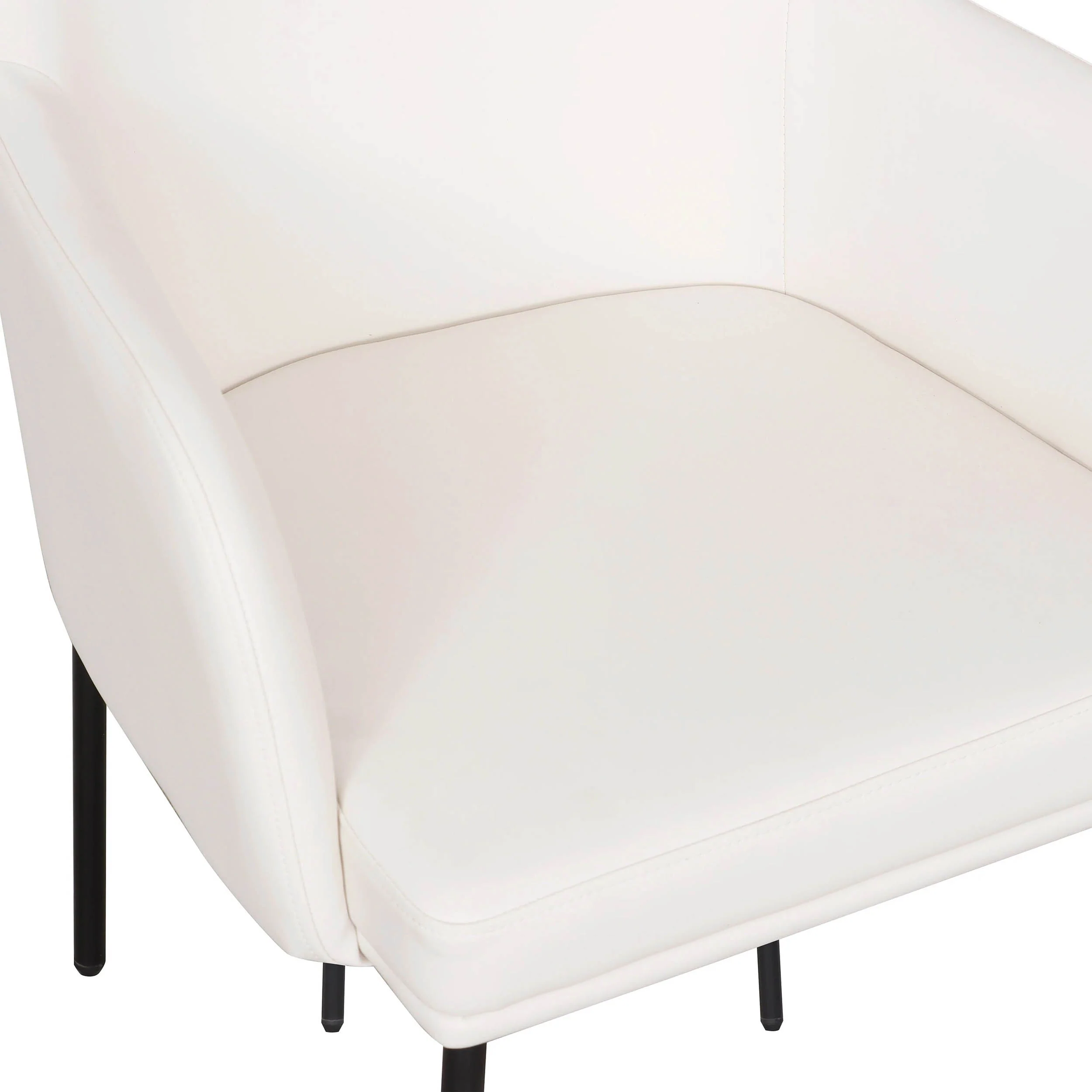 Sydney Vegan Leather Arm Chair, Cream, Set of 2 - Image 5