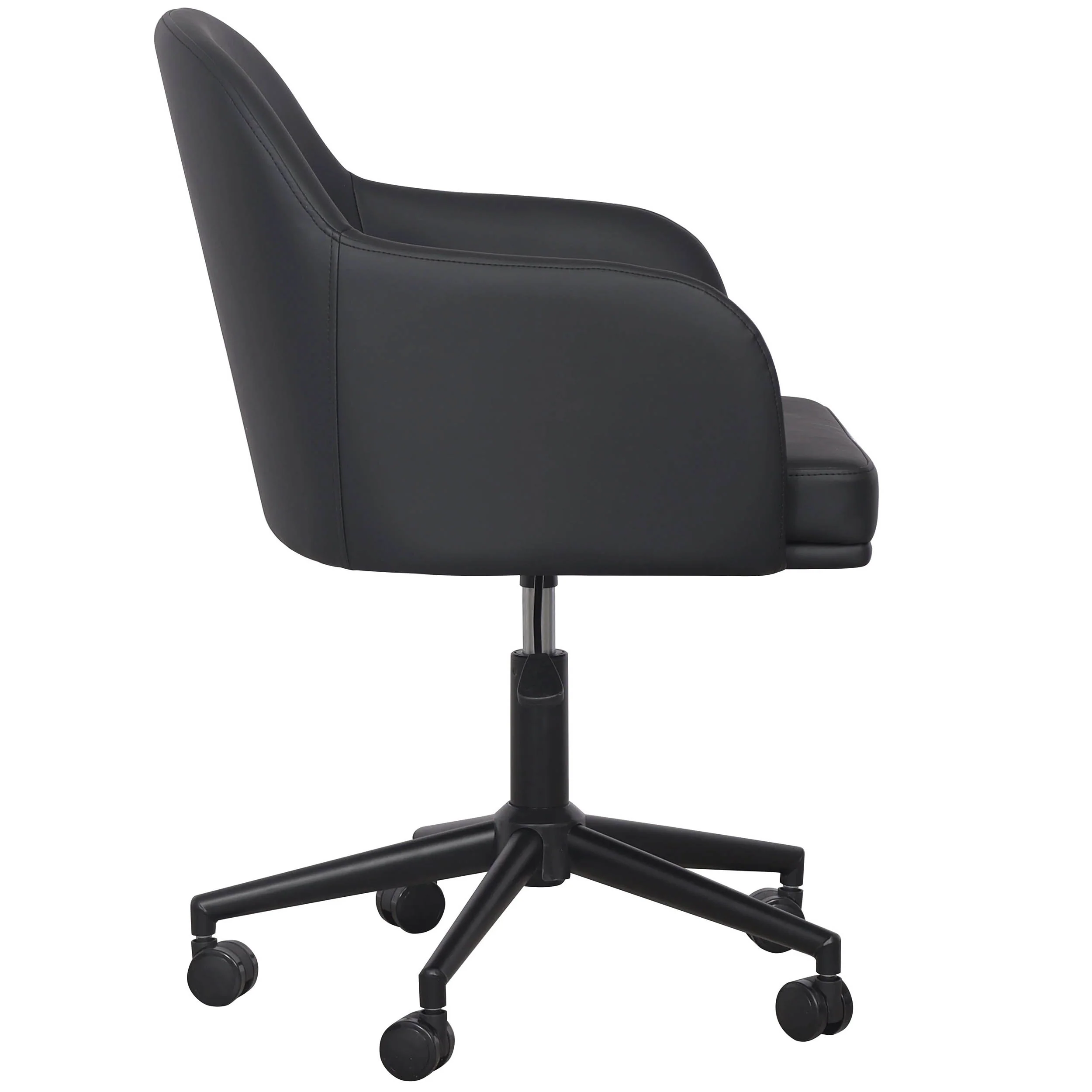 Sydney Vegan Leather Desk Chair, Black - Image 3