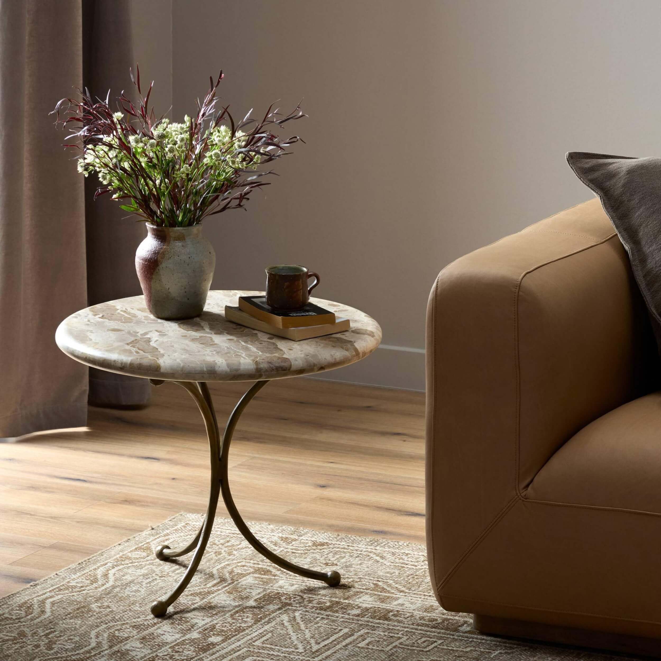 Sylas End Table, Fossil Marble by Four Hands - Image 6