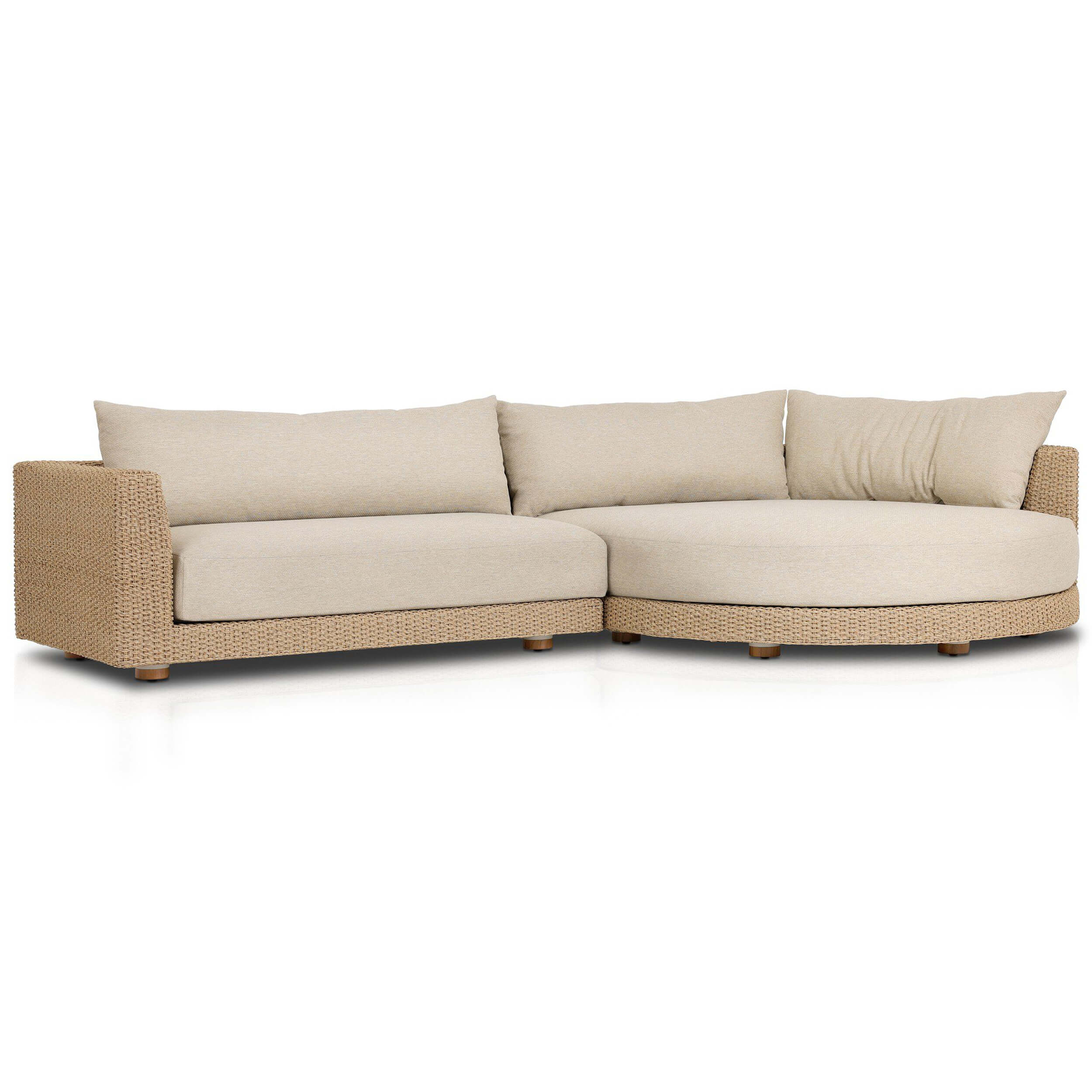Sylvan 2 Piece Outdoor Sectional, Casa Cream by Four Hands - Image 6