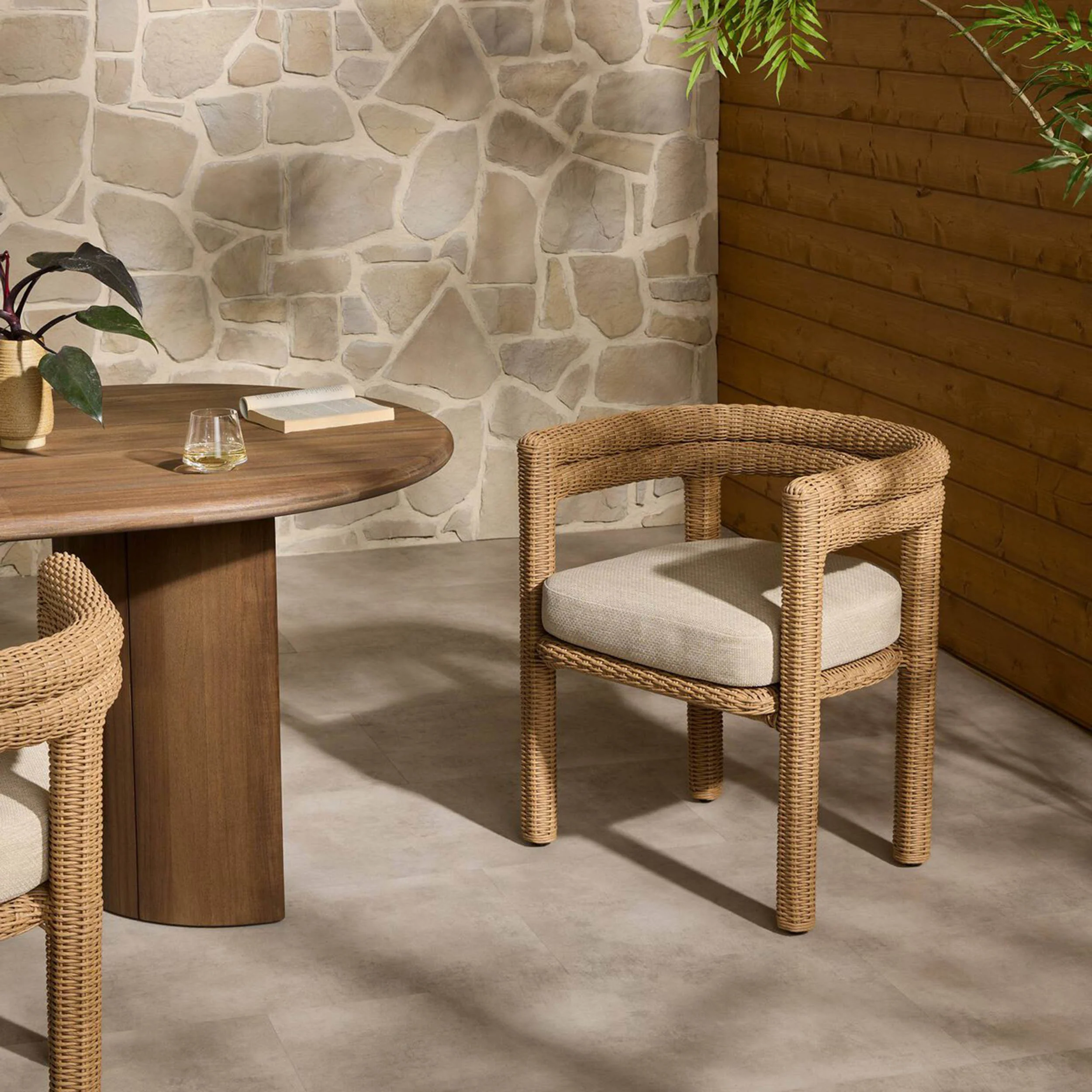 Tacova Outdoor Dining Chair, Casa Cream, Set of 2 by Four hands - Image 5