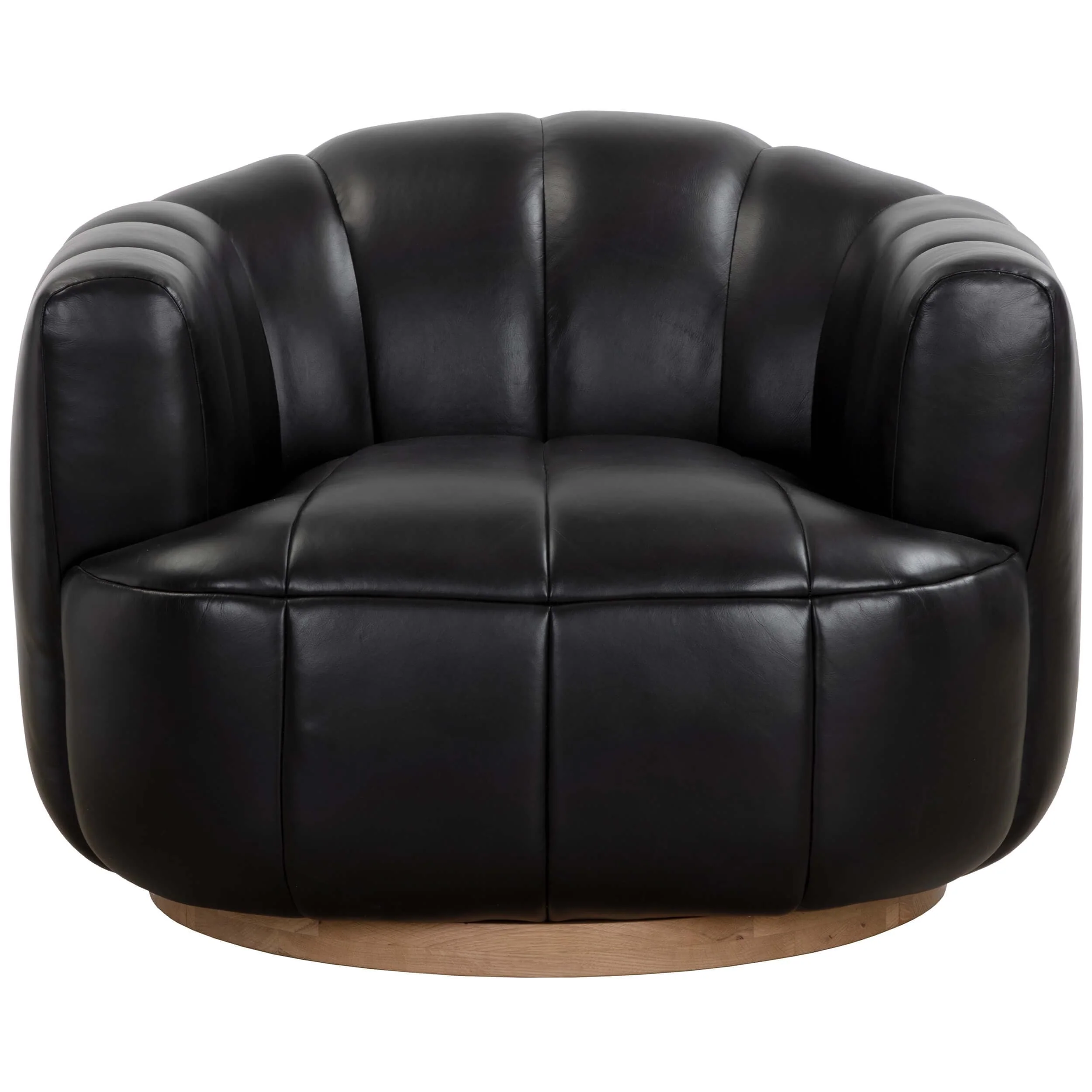 Tadeo Leather Swivel Chair, Vintage Black - Image 2